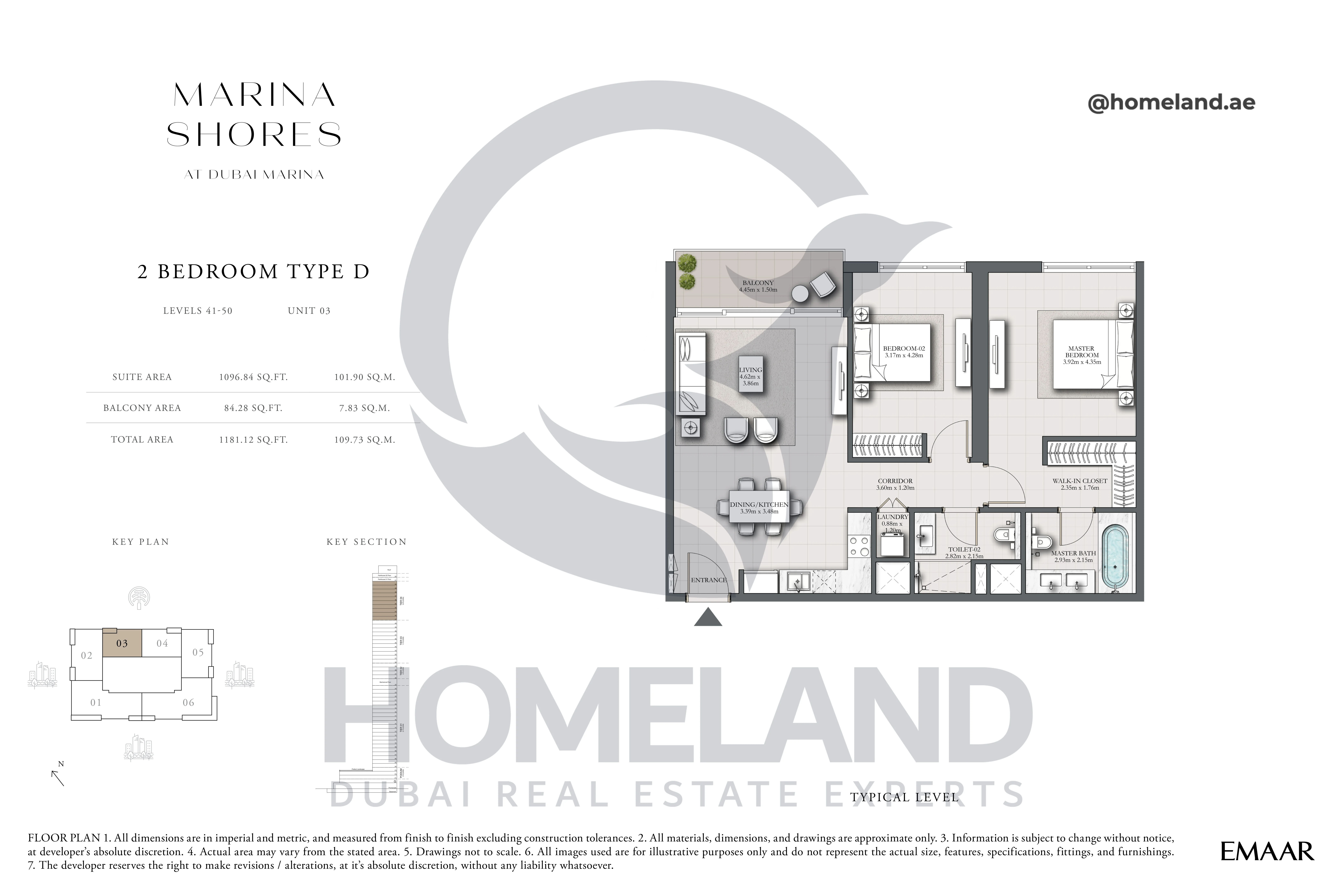 MARINA_SHORES, 2BR, Type D, Level 41-50, Unit 03, 1181.12 SQFT