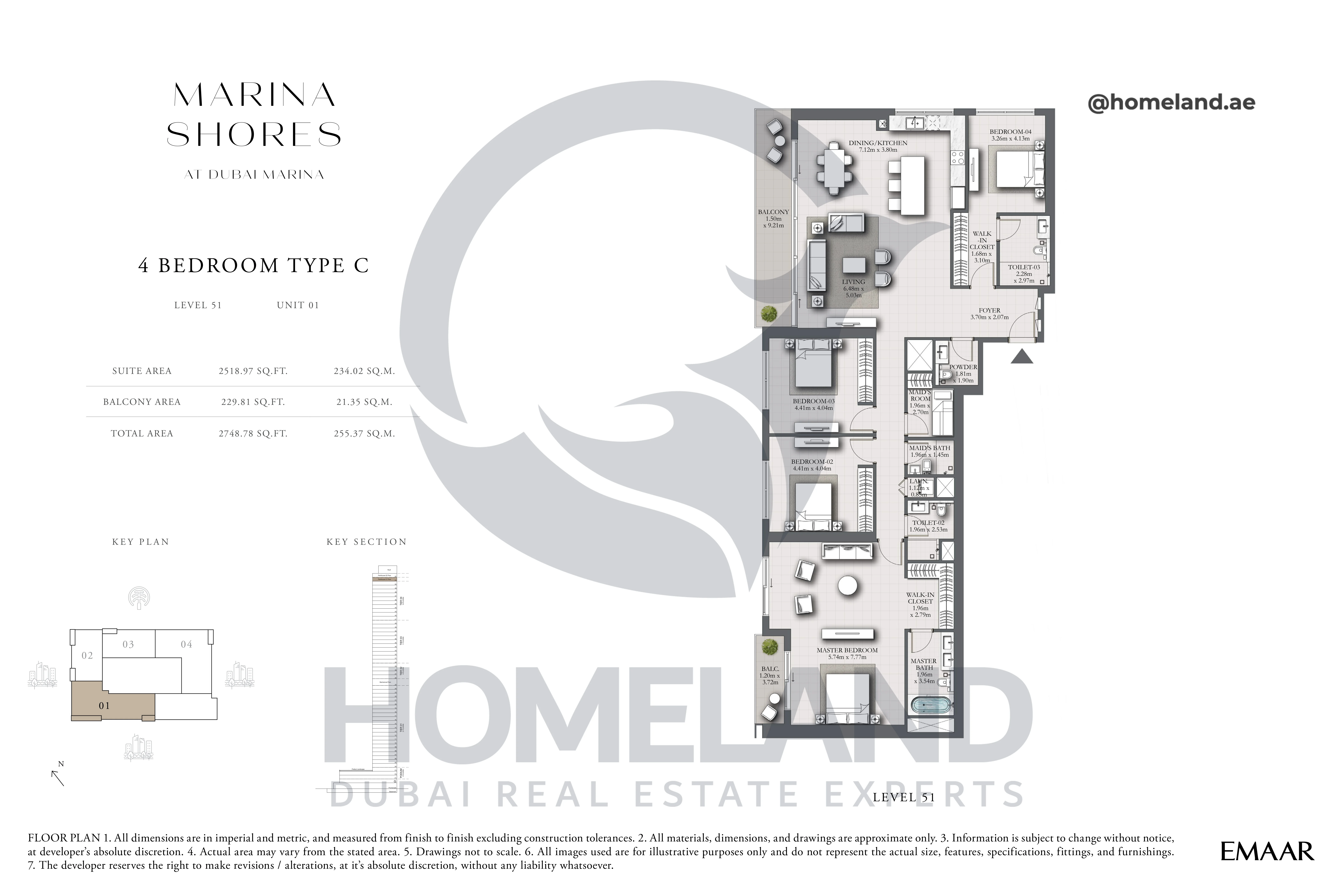 MARINA_SHORES, 4BR, Type C, Level 51, Unit 01, 2748.78 SQFT