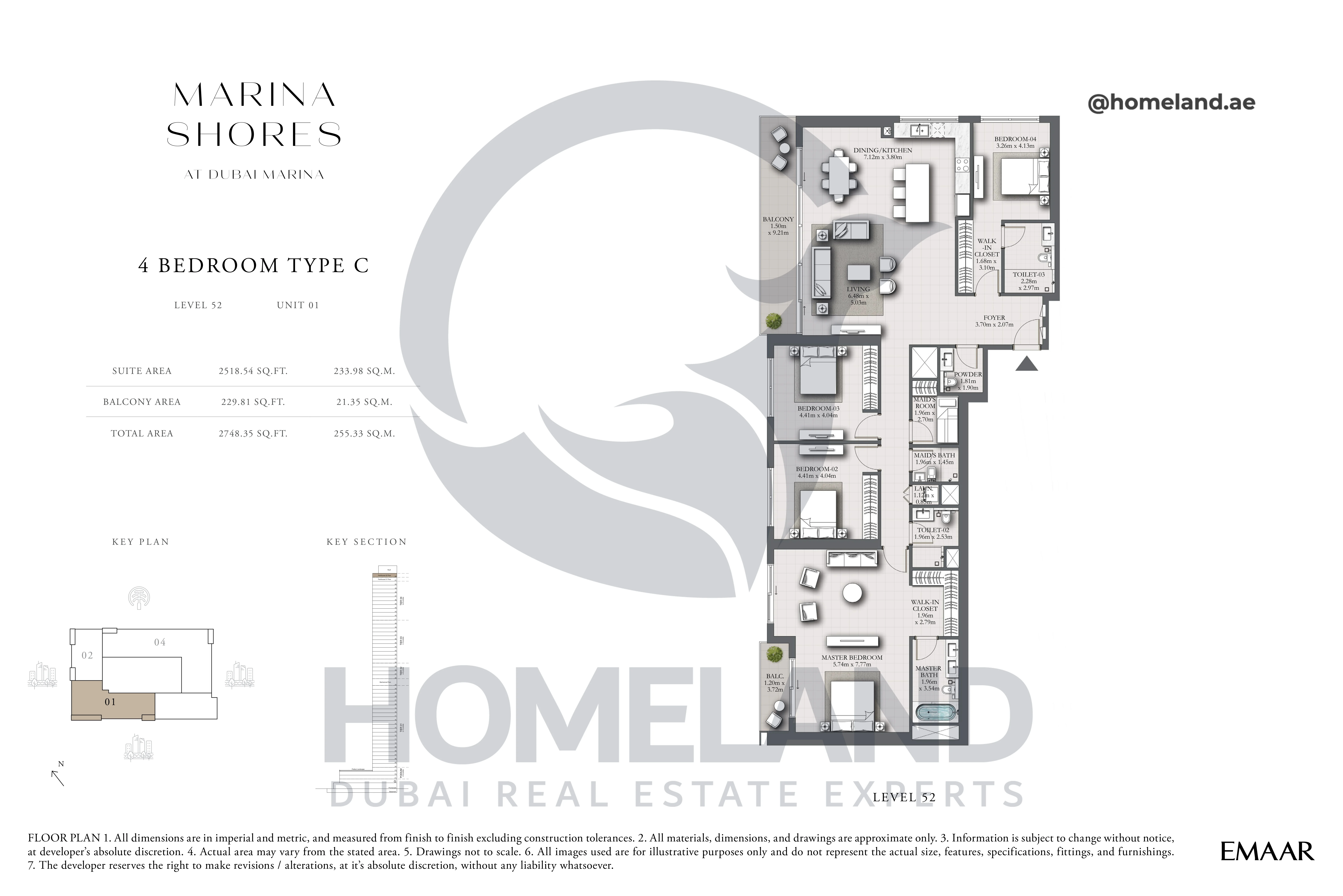 MARINA_SHORES, 4BR, Type C, Level 52, Unit 01, 2748.35 SQFT