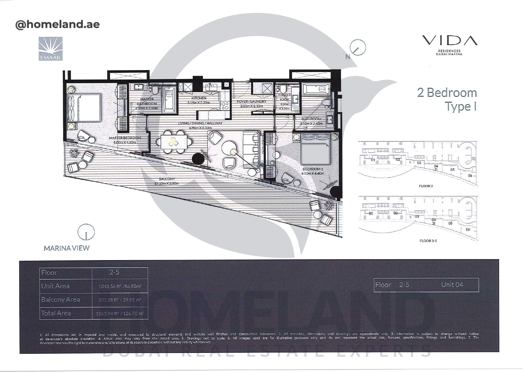 Vida_Residence, 2BR, Type I, Level 2-5, Unit 04, 1365.94 SQFT