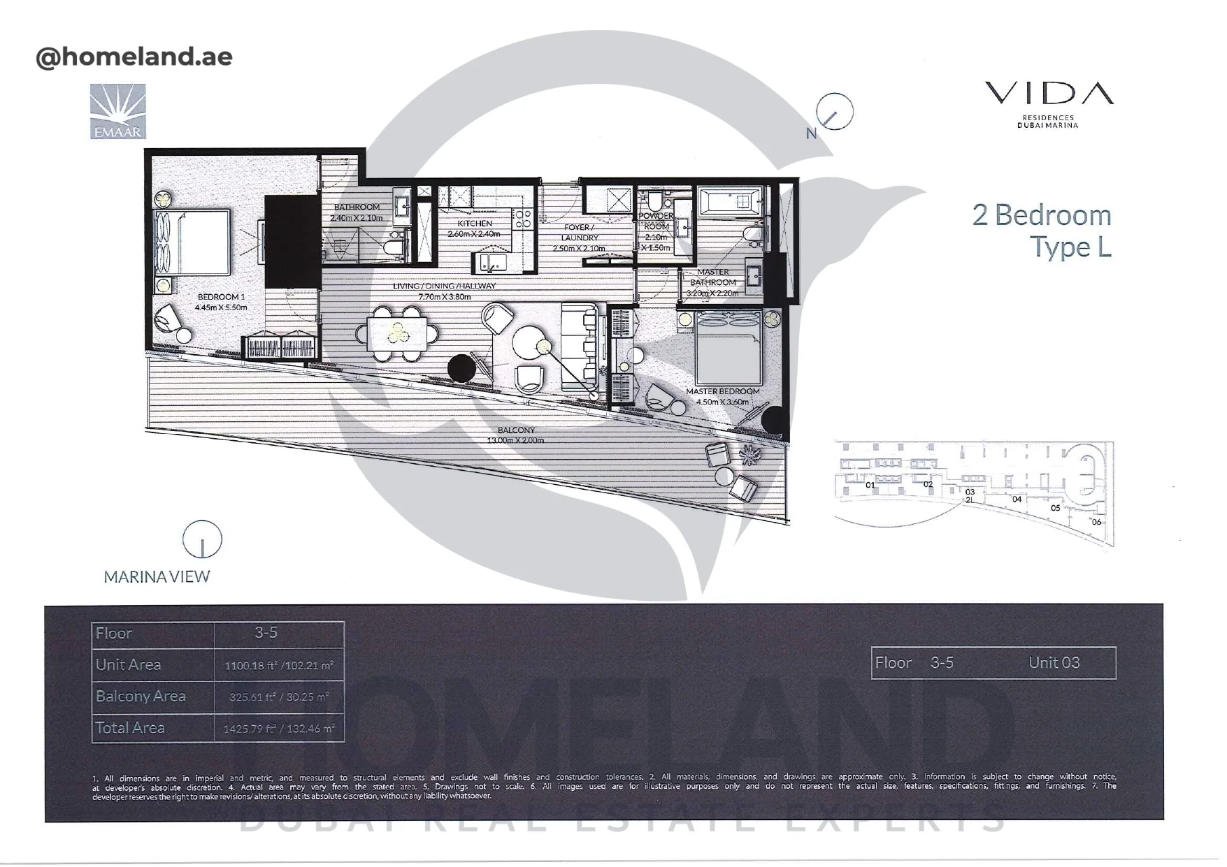Vida_Residence, 2BR, Type L, Level 3-5, Unit 03, 1425.79 SQFT