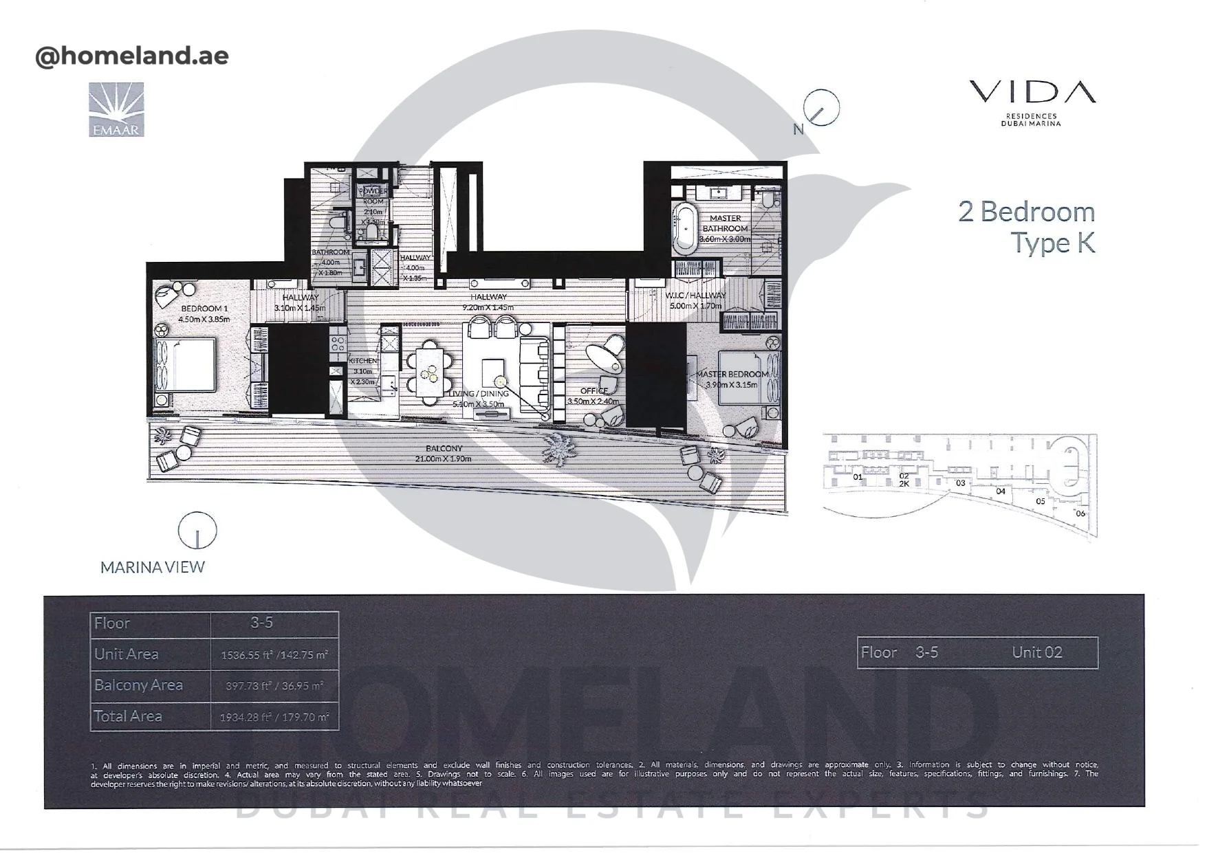 Vida_Residence, 2BR, Type K, Level 3-5, Unit 02, 1934.28 SQFT