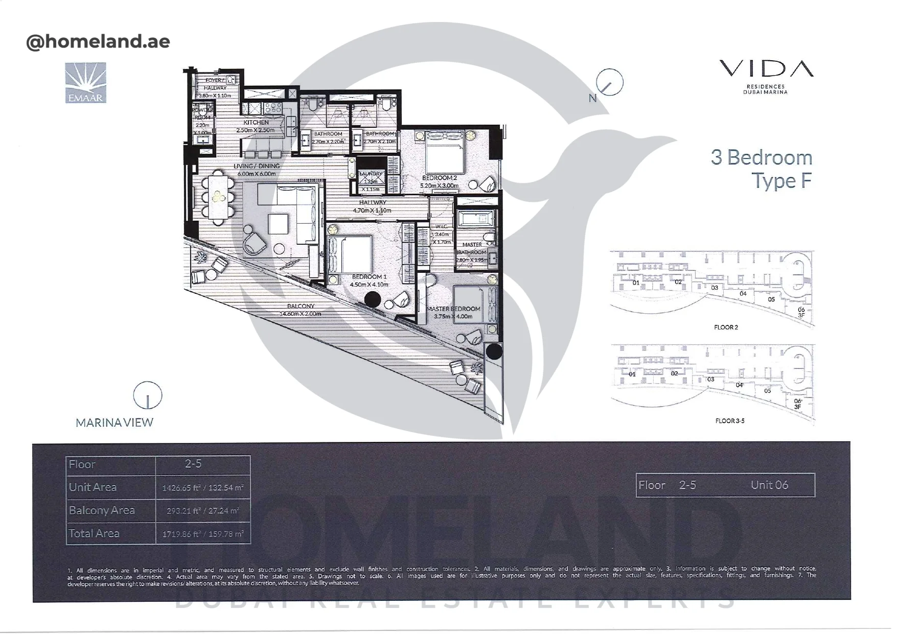 Vida_Residence, 3BR, Type F, Level 2-5, Unit 06, 1719.86 SQFT