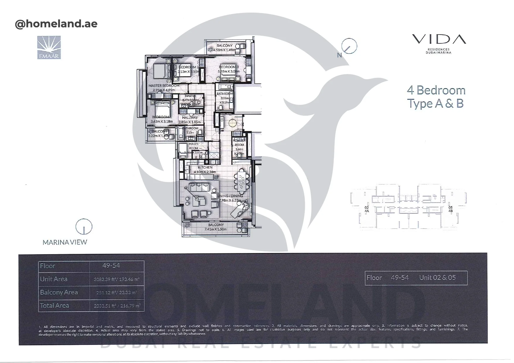 Vida_Residence, 4BR, Type A&B, Level 49-54, Unit 02-05, 2333.51 SQFT