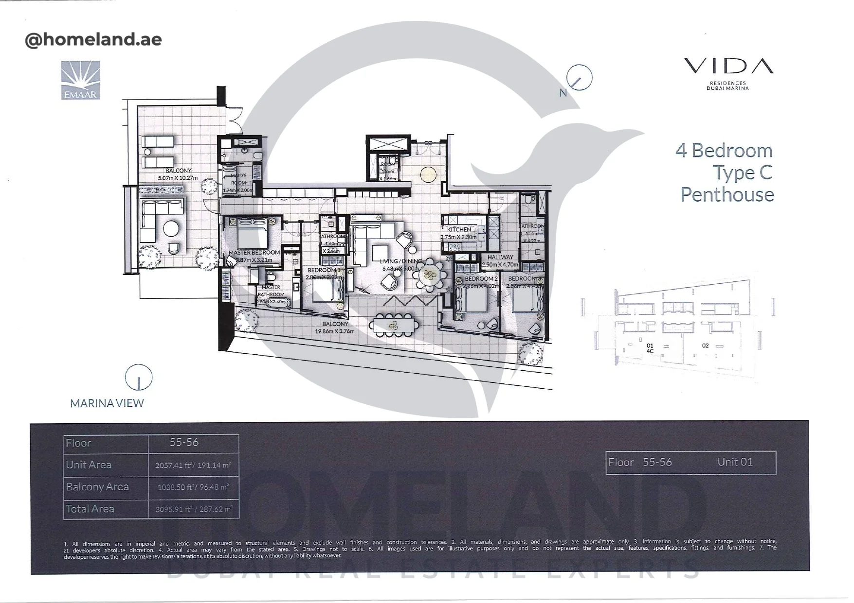 Vida_Residence, 4BR, Type C, Penthouse, Level 55-56, Unit 01, 3095.91 SQFT.webp