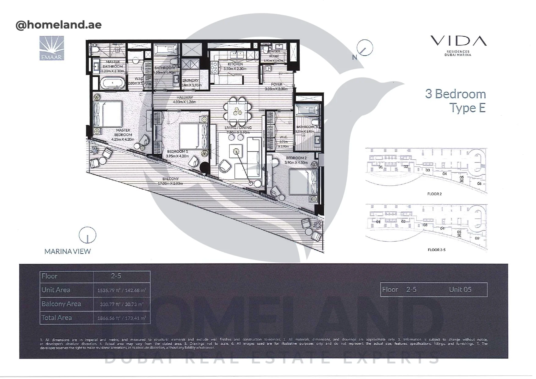 Vida_Residence, 3BR, Type E, Level 2-5, Unit 05, 1866.56 SQFT
