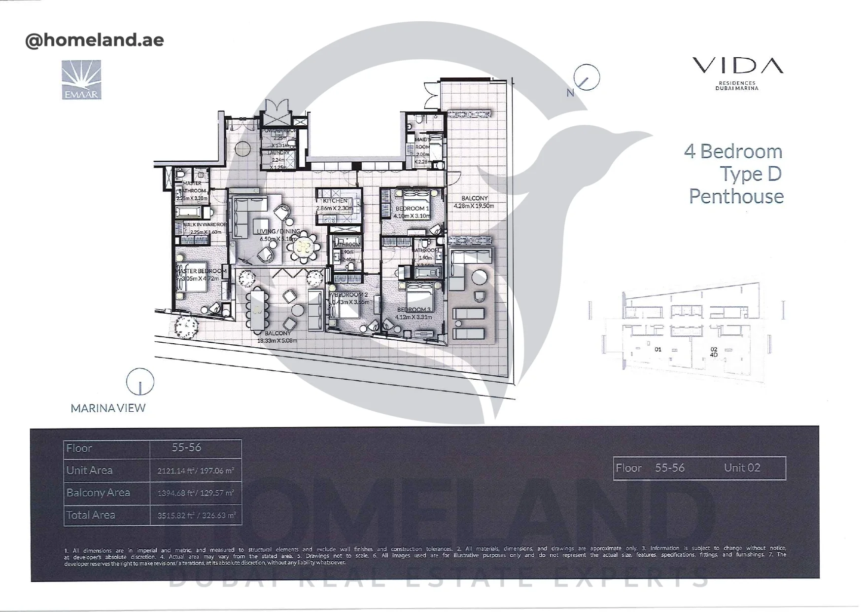 Vida_Residence, 4BR, Type D, Penthouse, Level 55-56, Unit 02, 3515.82 SQFT