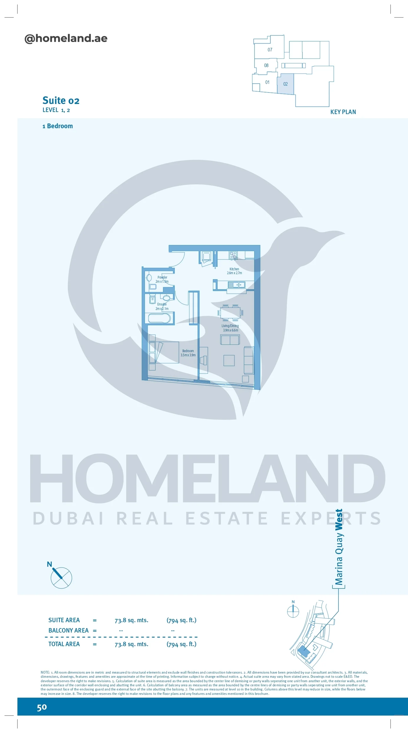 Marina Quays, 1BR, Level 1-2, Suite 02, 794 SQFT