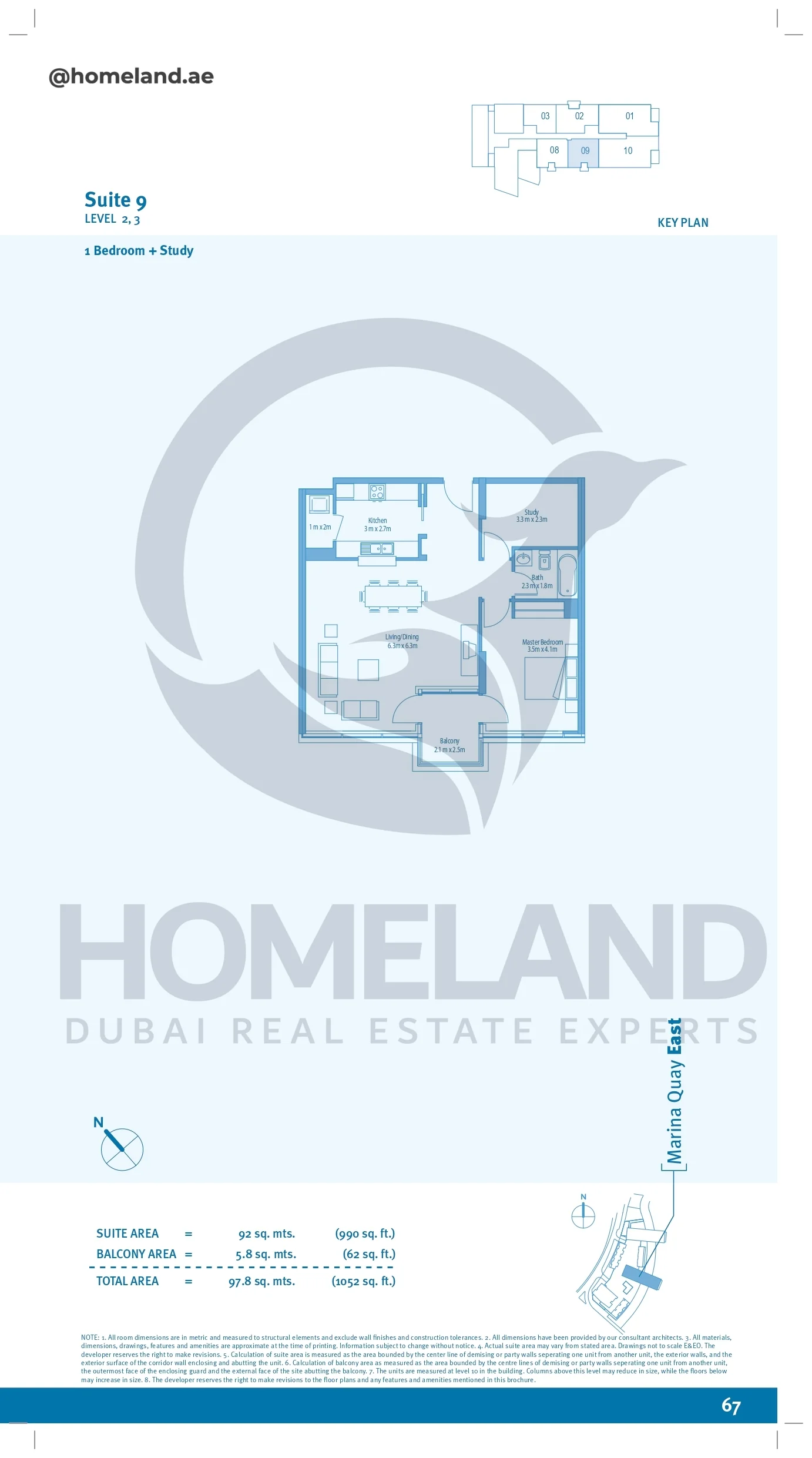 Marina Quays, 1BR+Study, Level 2-3, Suite 09, 1052 SQFT
