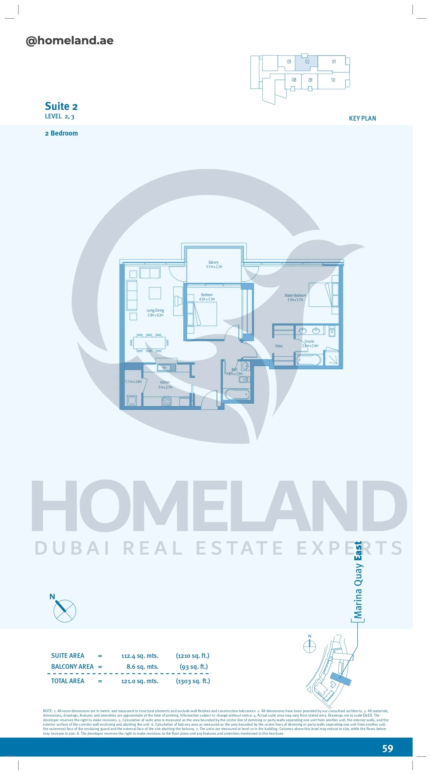 Marina Quays, 2BR, Level 2-3, Suite 02, 1303 SQFT