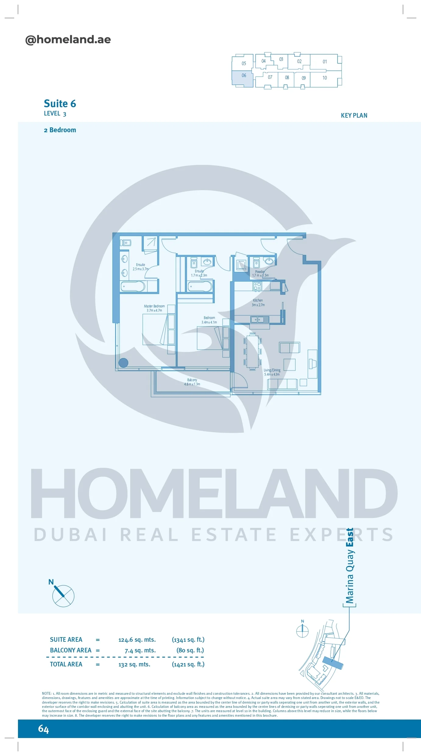 Marina Quays, 2BR, Level 3, Suite 06, 1421 SQFT