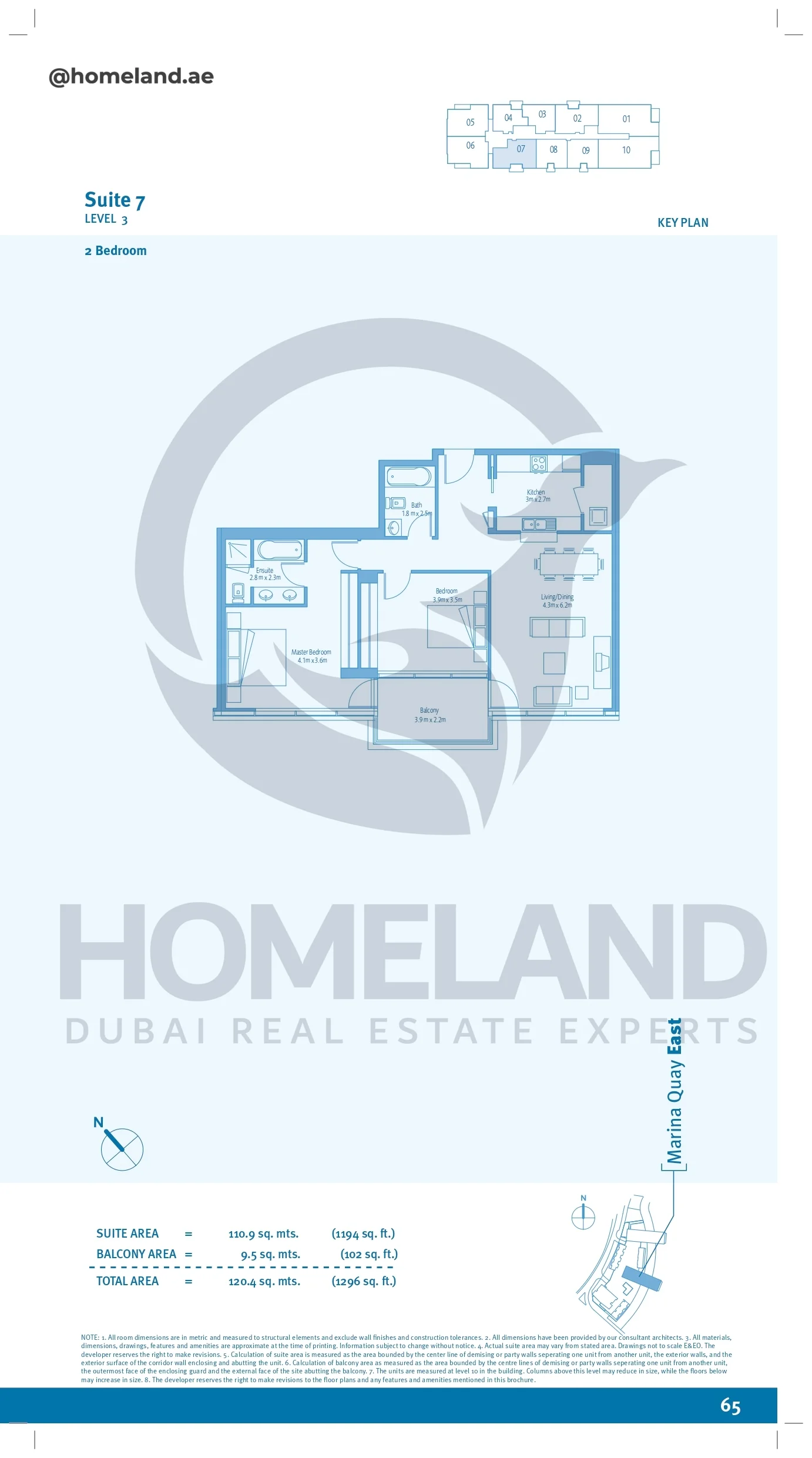 Marina Quays, 2BR, Level 3, Suite 07, 1296 SQFT