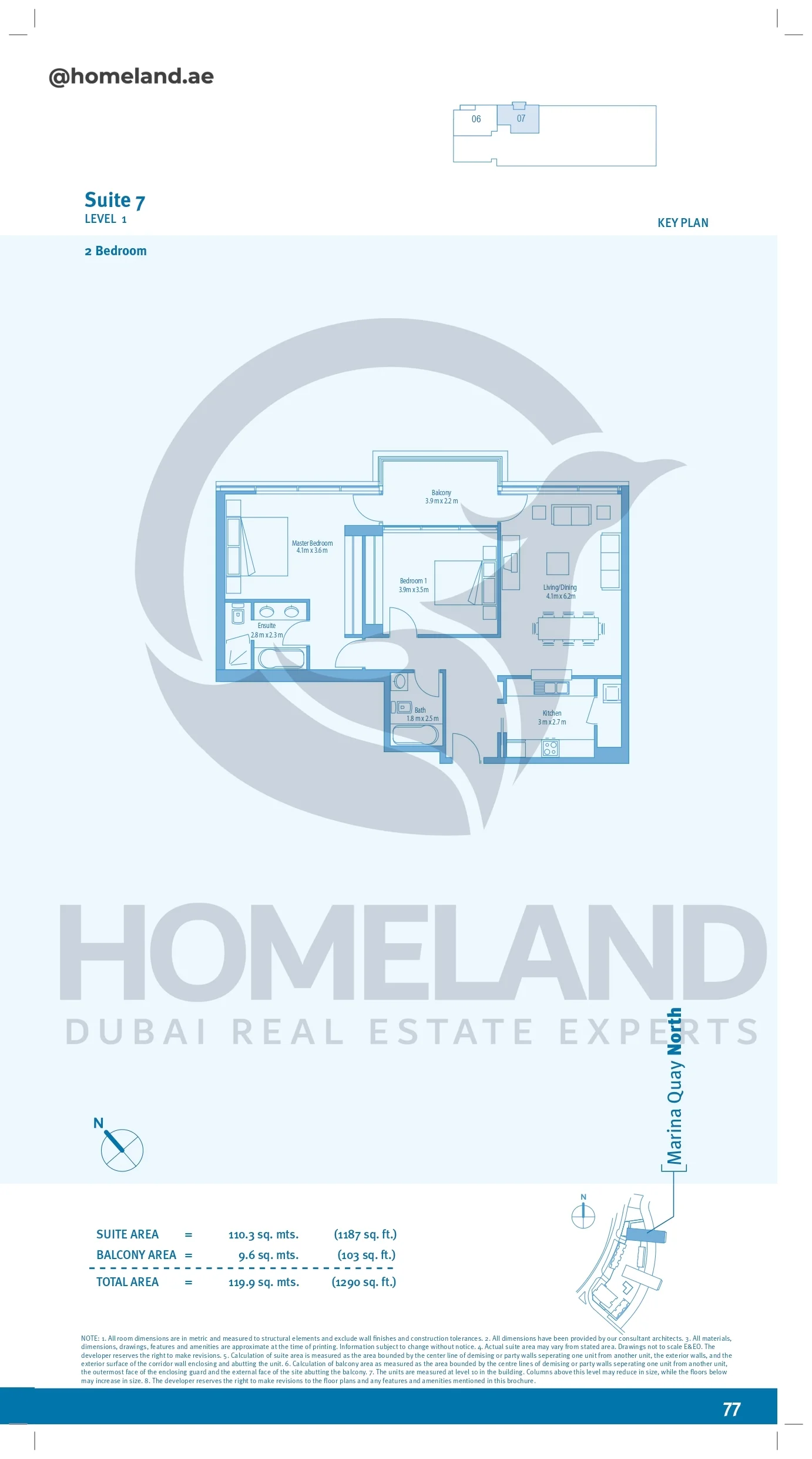 Marina Quays, 2BR, Level 1, Suite 07, 1290 SQFT