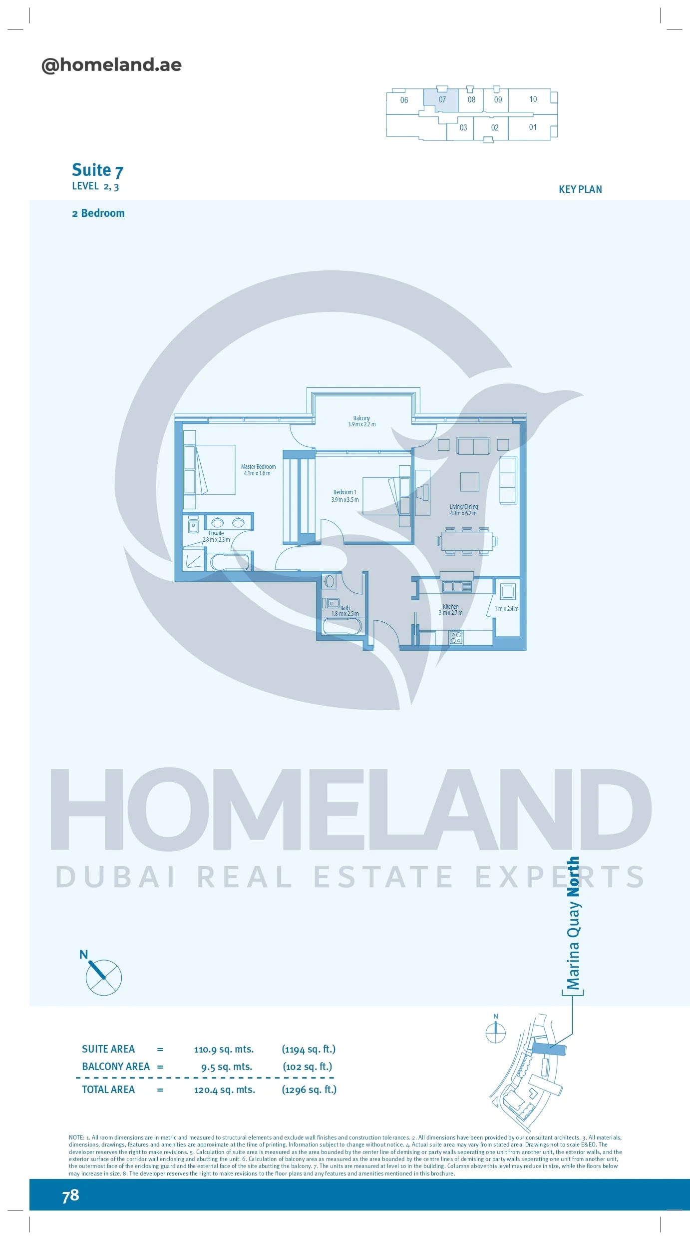 Marina Quays, 2BR, Level 2-3, Suite 07, 1296 SQFT