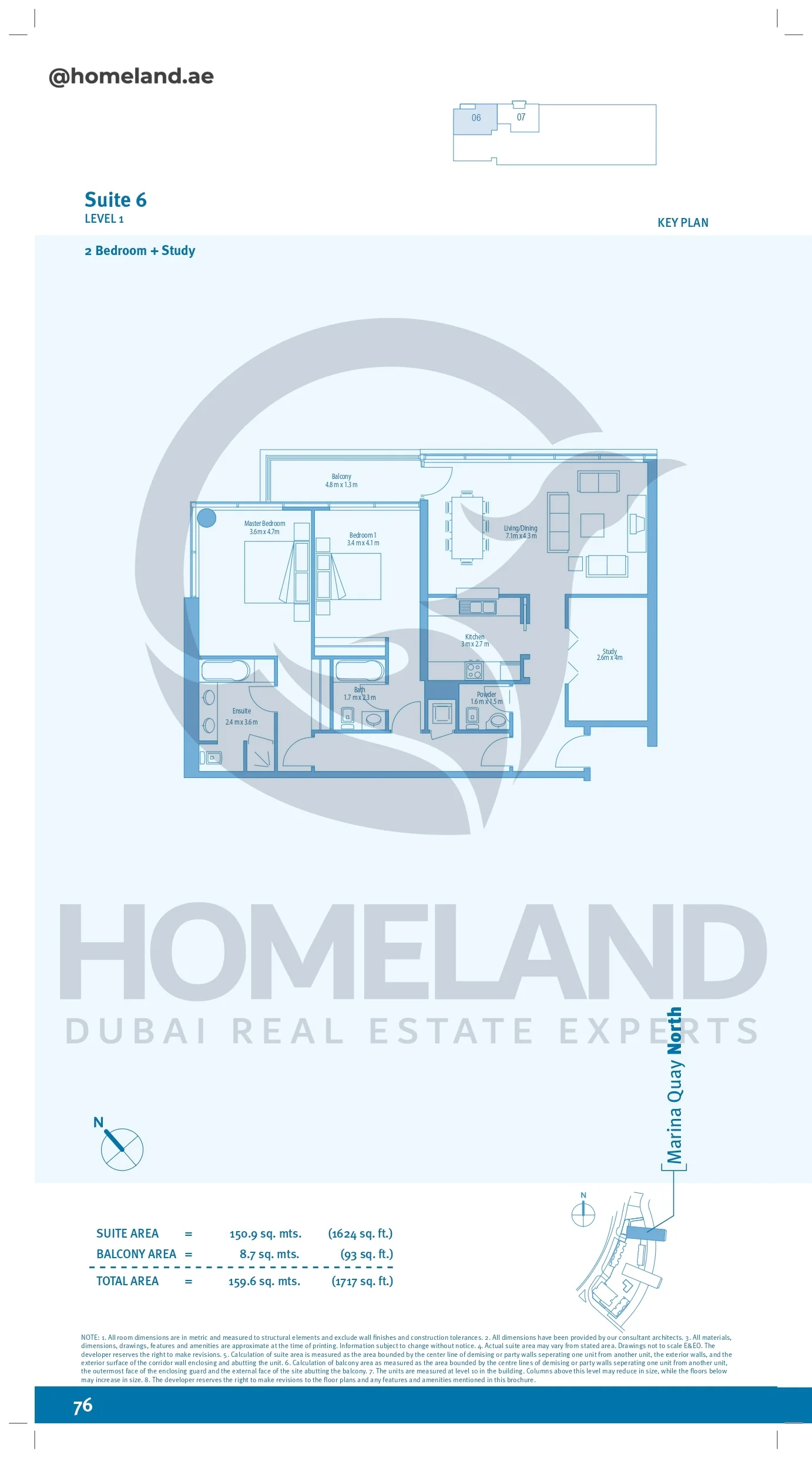 Marina Quays, 2BR+Study, Level 1, Suite 06, 1717 SQFT