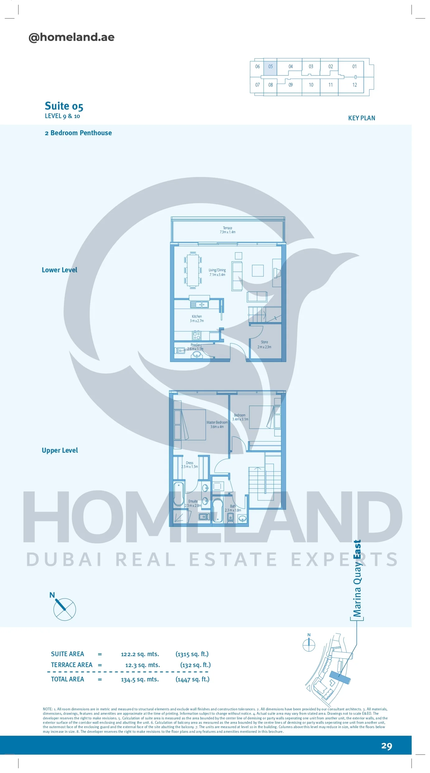Marina Quays, 2BR, Penthouse, Level 9&10, Suite 05, 1447 SQFT
