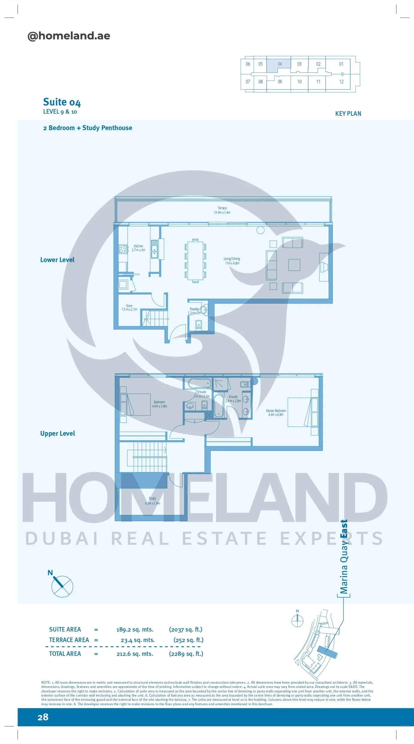 Marina Quays, 2BR+Study, Penthouse, Level 9&10, Suite 04, 2289 SQFT