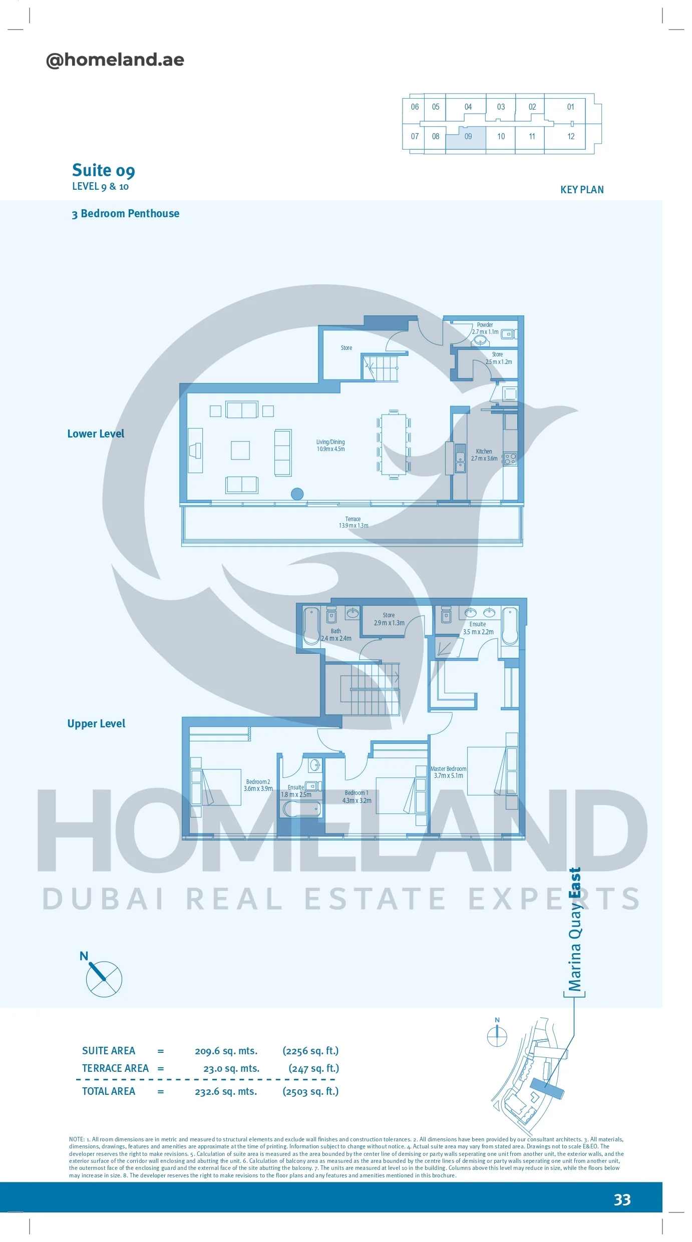 Marina Quays, 3BR, Penthouse, Level 9&10, Suite 09, 2503 SQFT