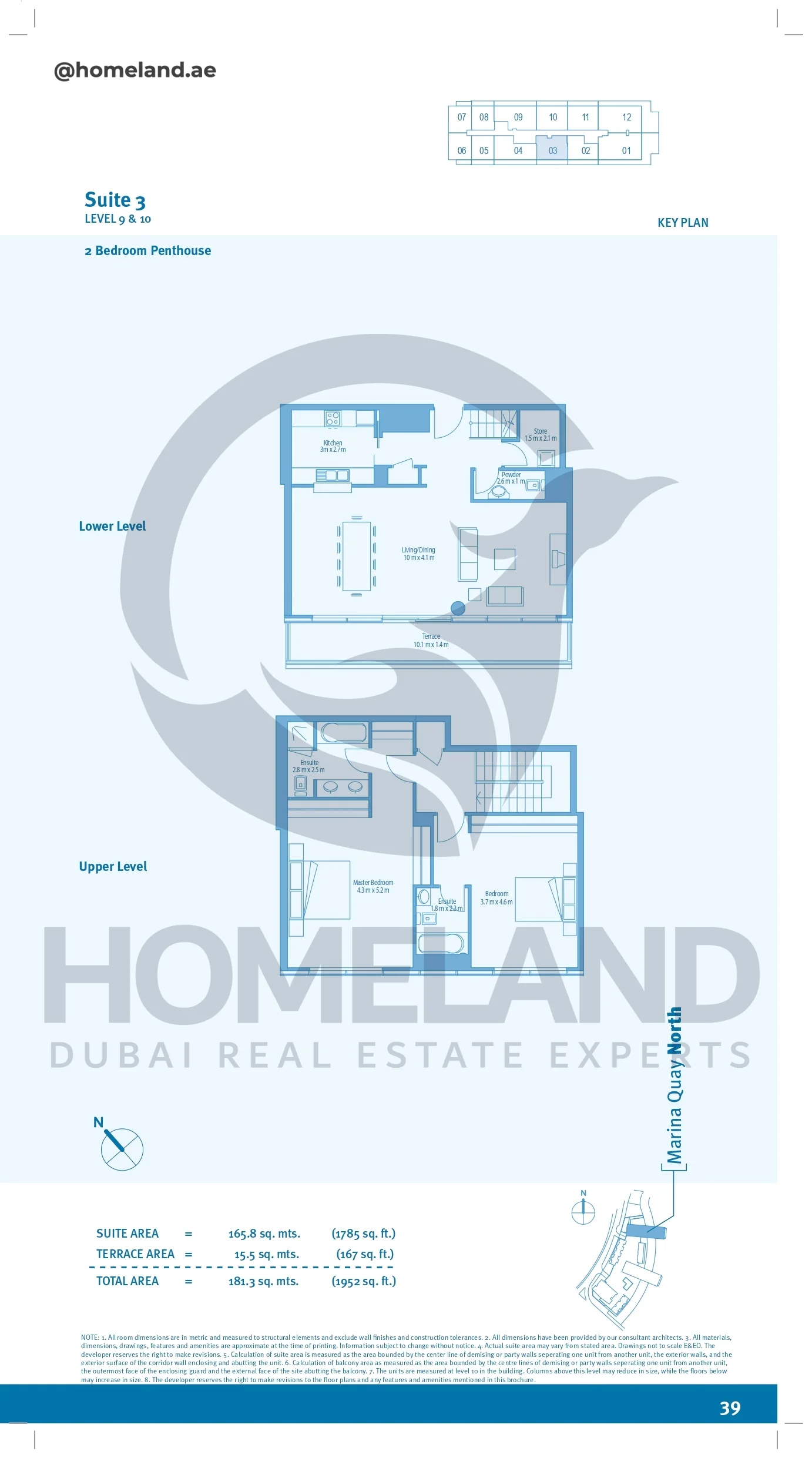 Marina Quays, 2BR, Penthouse, Level 9&10, Suite 3, 1952 SQFT