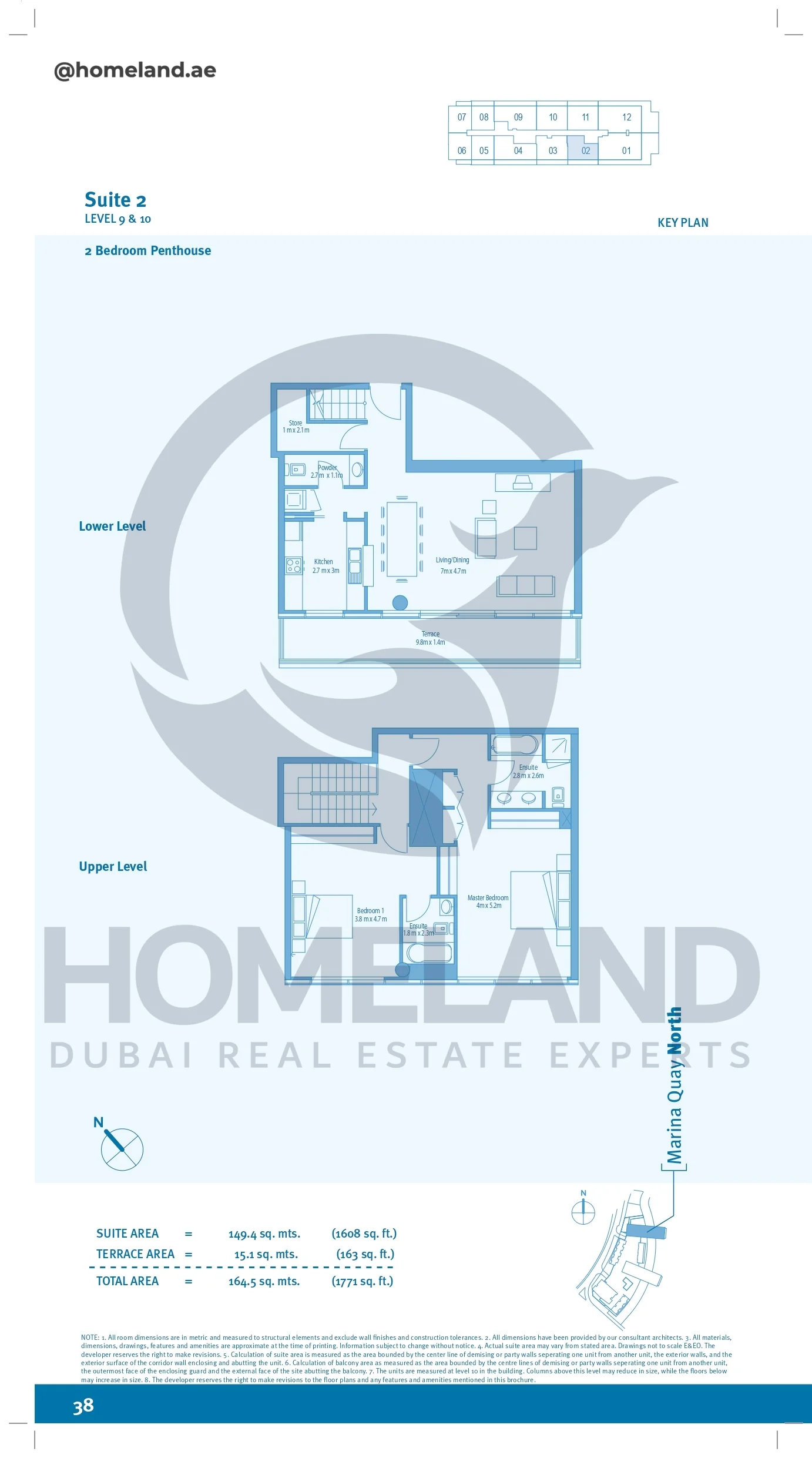 Marina Quays, 2BR, Penthouse, Level 9&10, Suite 2, 1771 SQFT