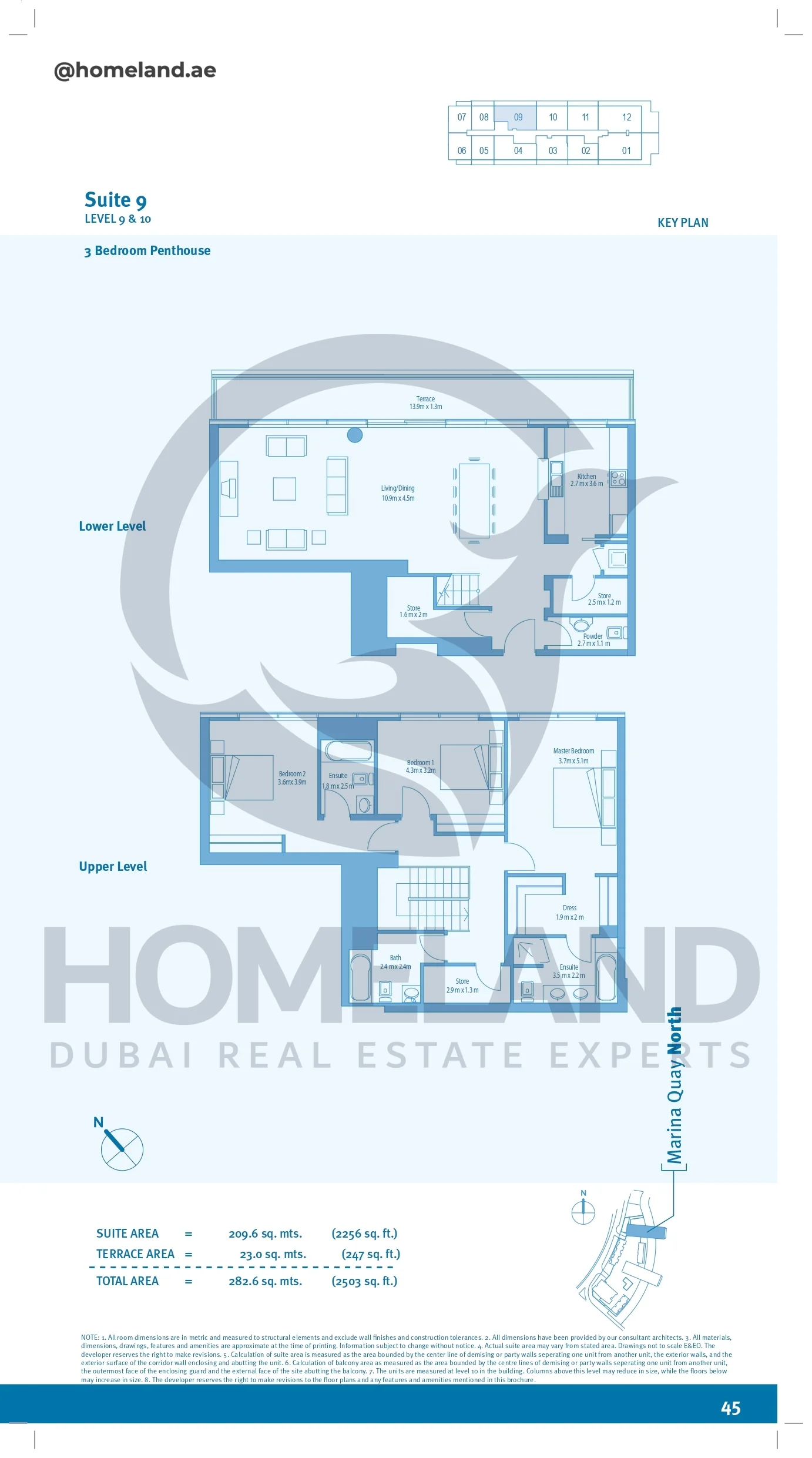 Marina Quays, 3BR, Penthouse, Level 9&10, Suite 9, 2503 SQFT