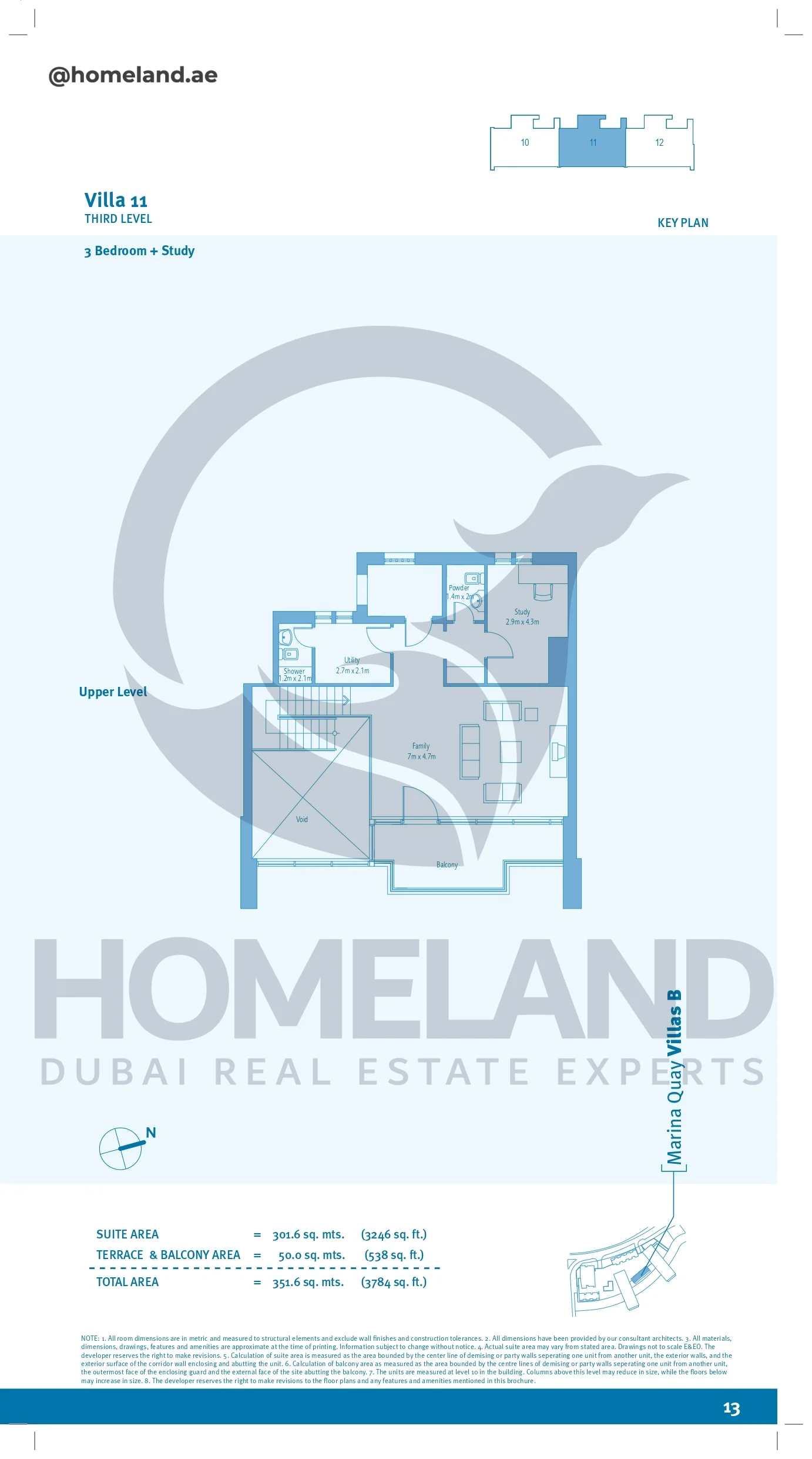 Marina Quay villa B, Upper Level, Villa 11, 3BR+Study, 3784 SQFT