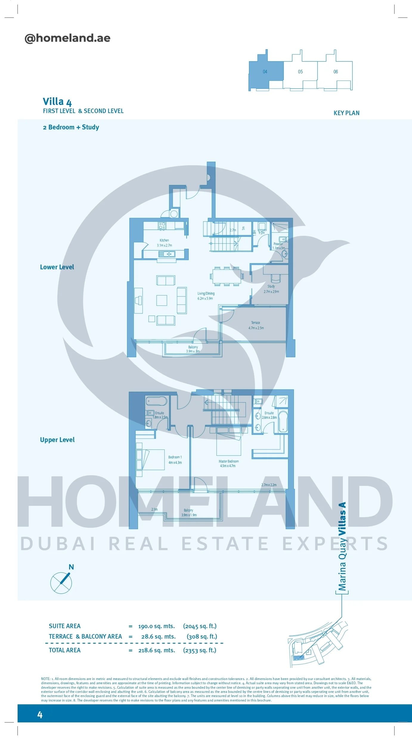 Marina Quays villa A, 2BR+Study, Villa 4, First level&Second Level, 2353 SQFT
