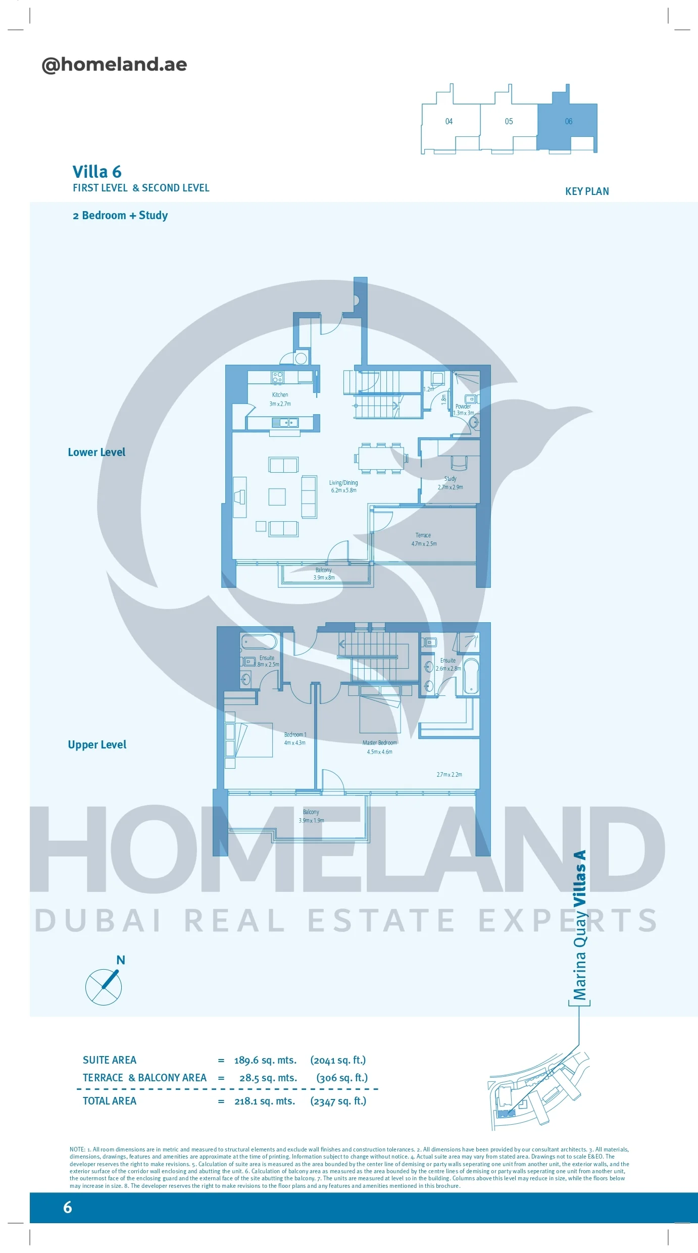 Marina Quays villa A, 2BR+Study, Villa 6, First level&Second Level, 2347 SQFT