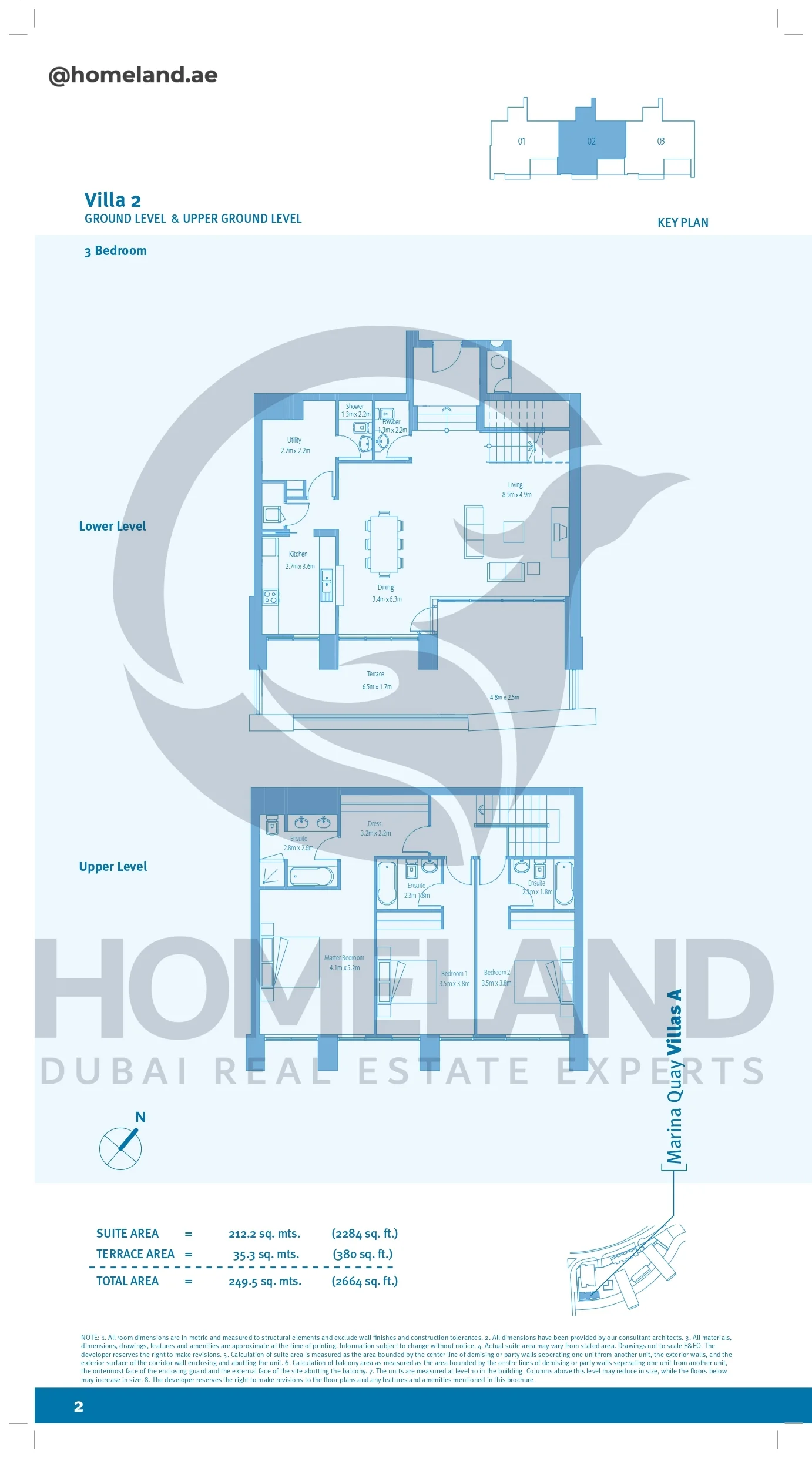 Marina Quays villa A, 3BR, Villa 2, Ground Level&Upper Ground Level , 2664 SQFT