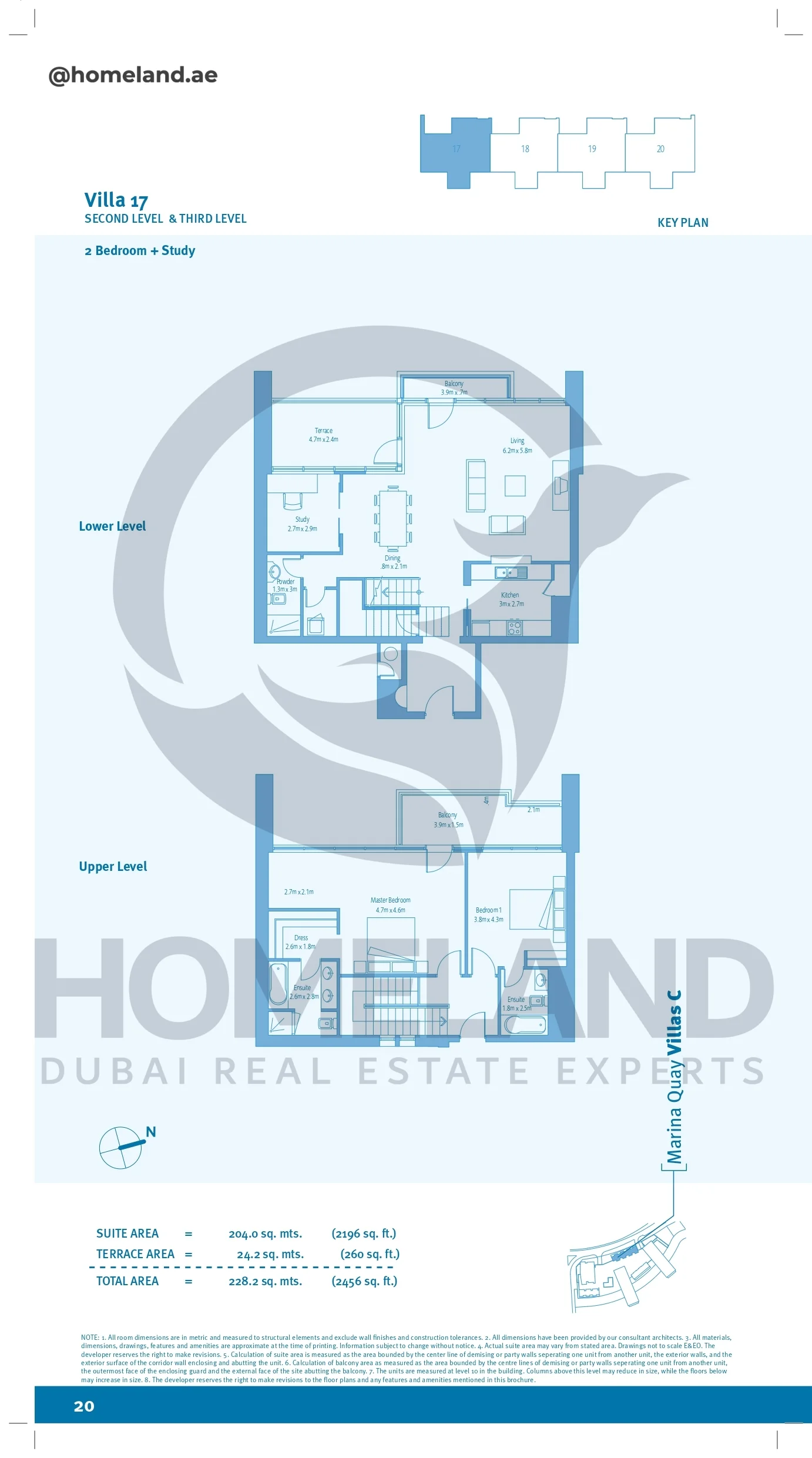 Marina Quays villa C, 2BR+Study, Villa 17, Second Level&Third Level, 2456 SQFT