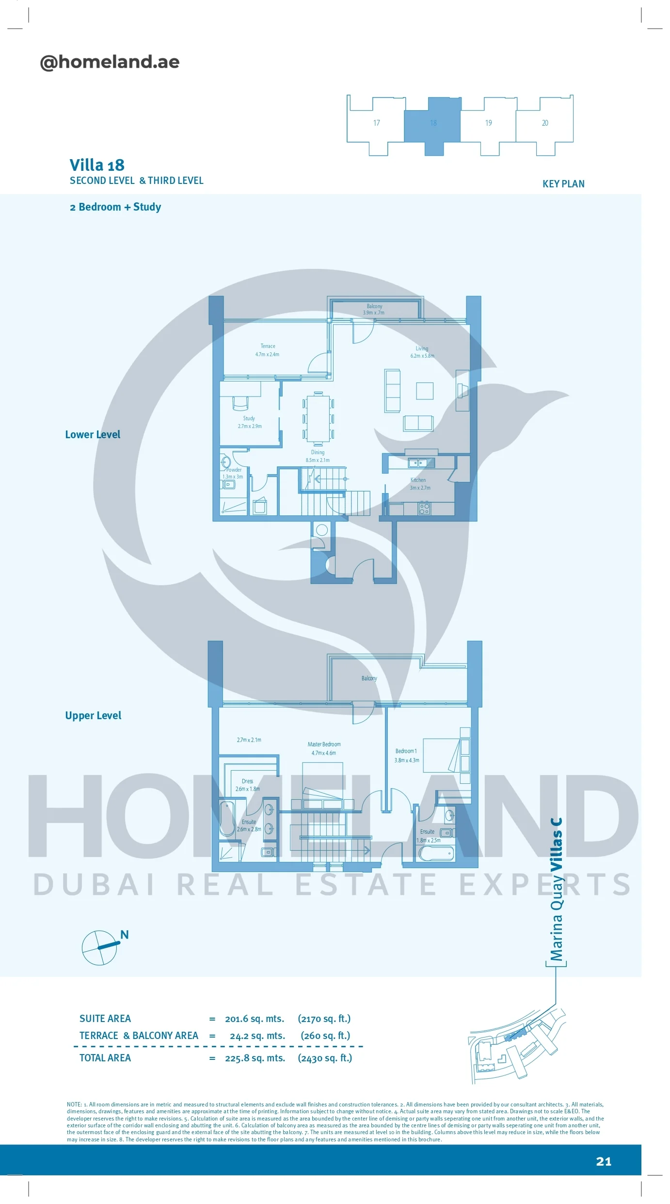 Marina Quays villa C, 2BR+Study, Villa 18, Second Level&Third Level, 2430 SQFT