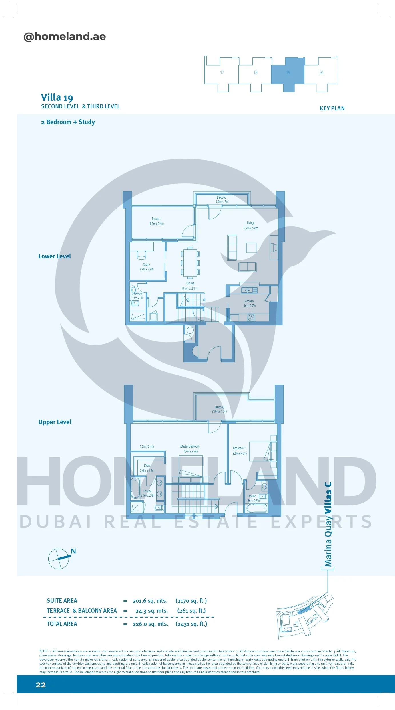 Marina Quays villa C, 2BR+Study, Villa 19, Second Level&Third Level, 2431 SQFT