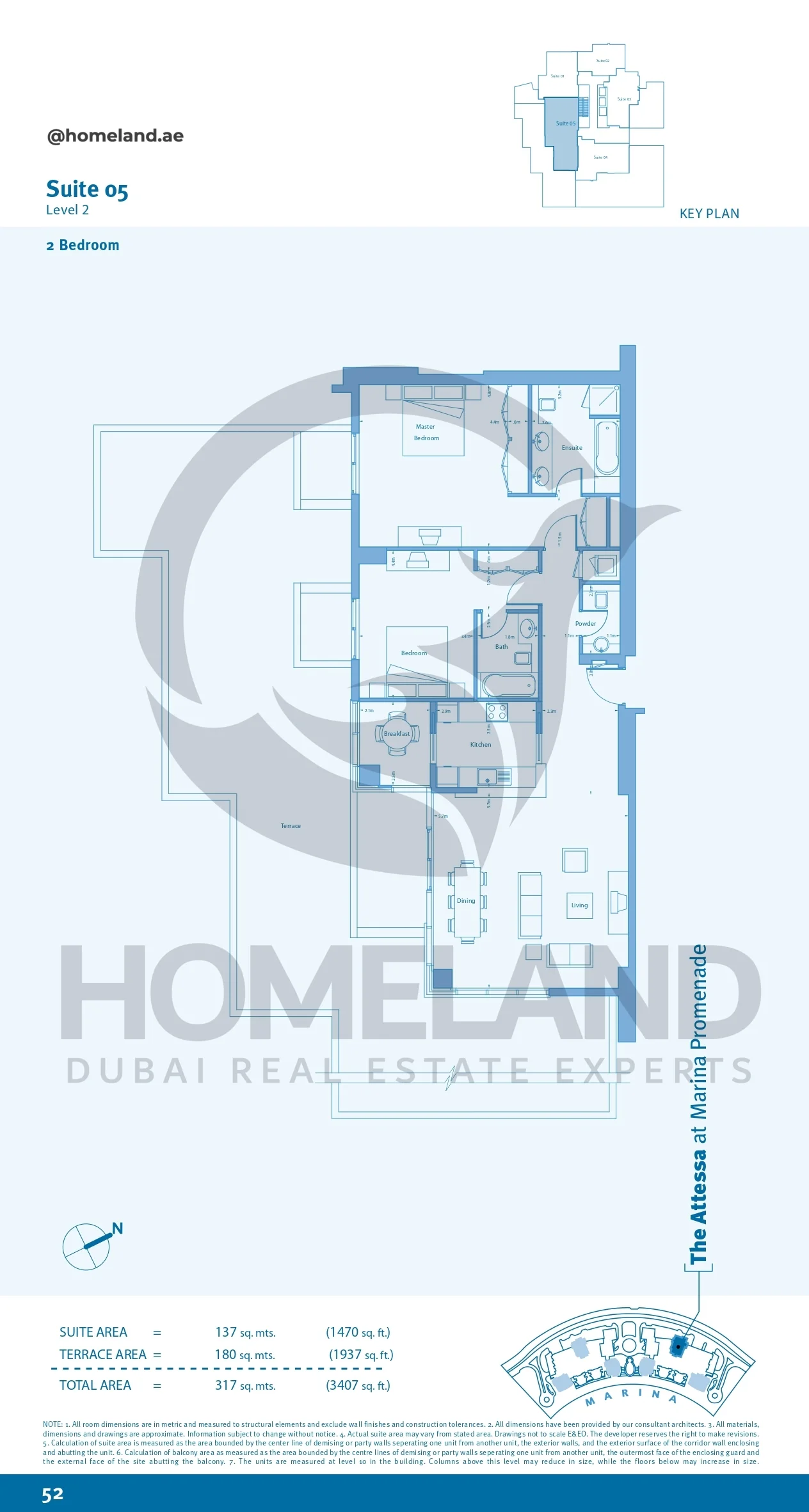 Marina Promenade The Attessa, 2BR, Suite 05, Level 2, 3407 SQFT
