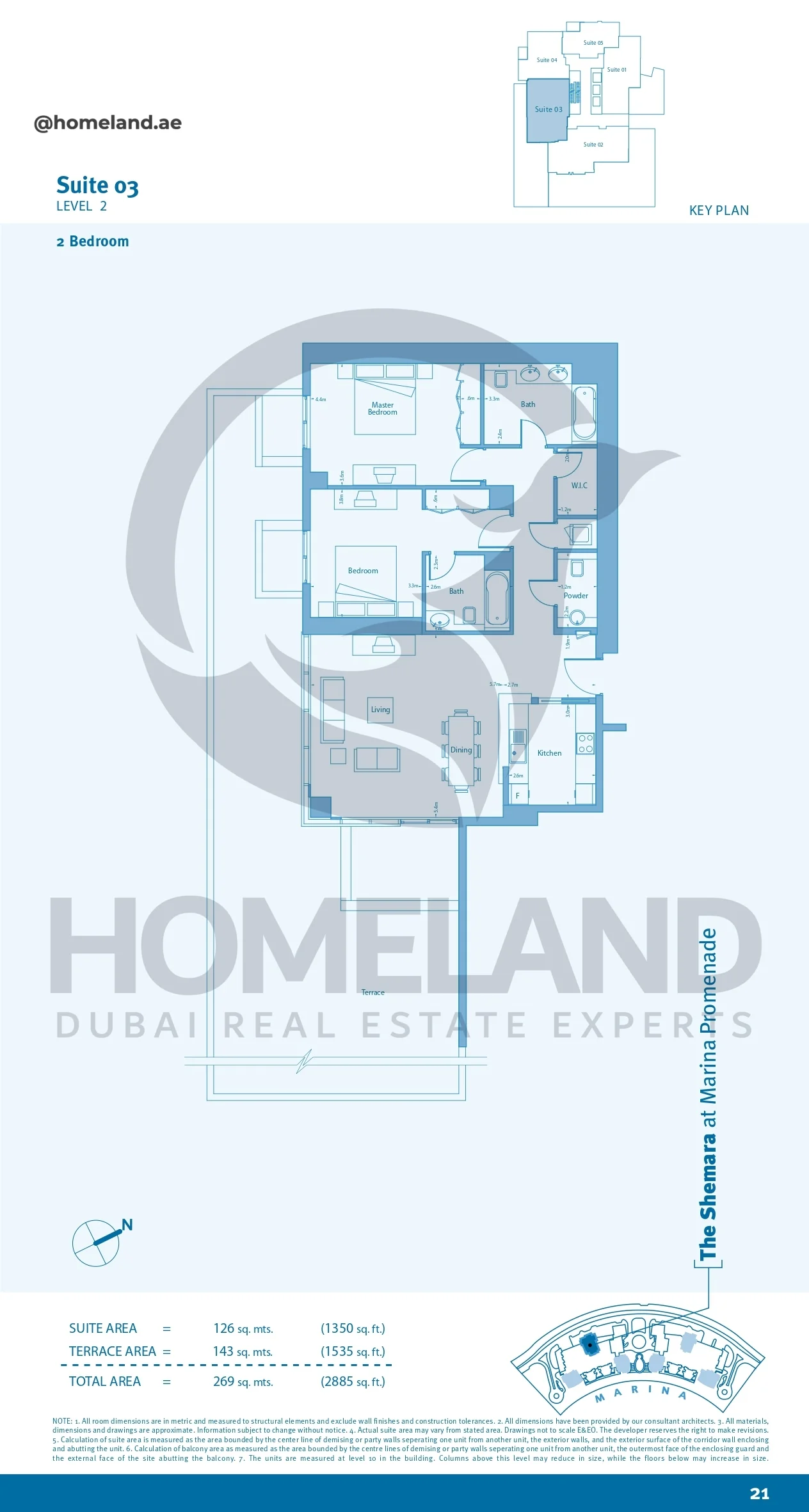 Marina Promenade The Shemara, 2BR, Suite 03, Level 2, 2885 SQFT