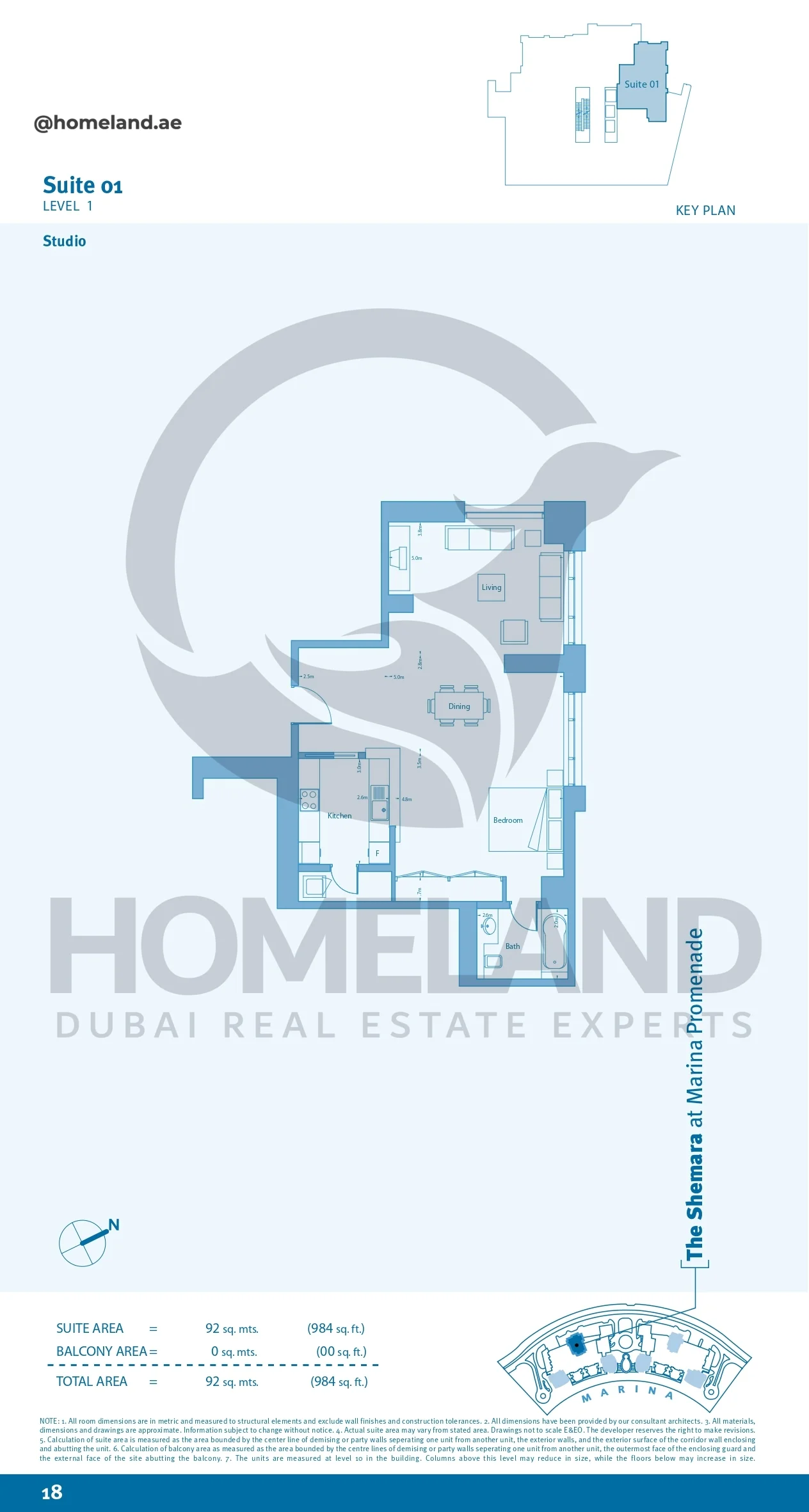 Marina Promenade The Shemara, Studio, Suite 01, Level 1, 984 SQFT