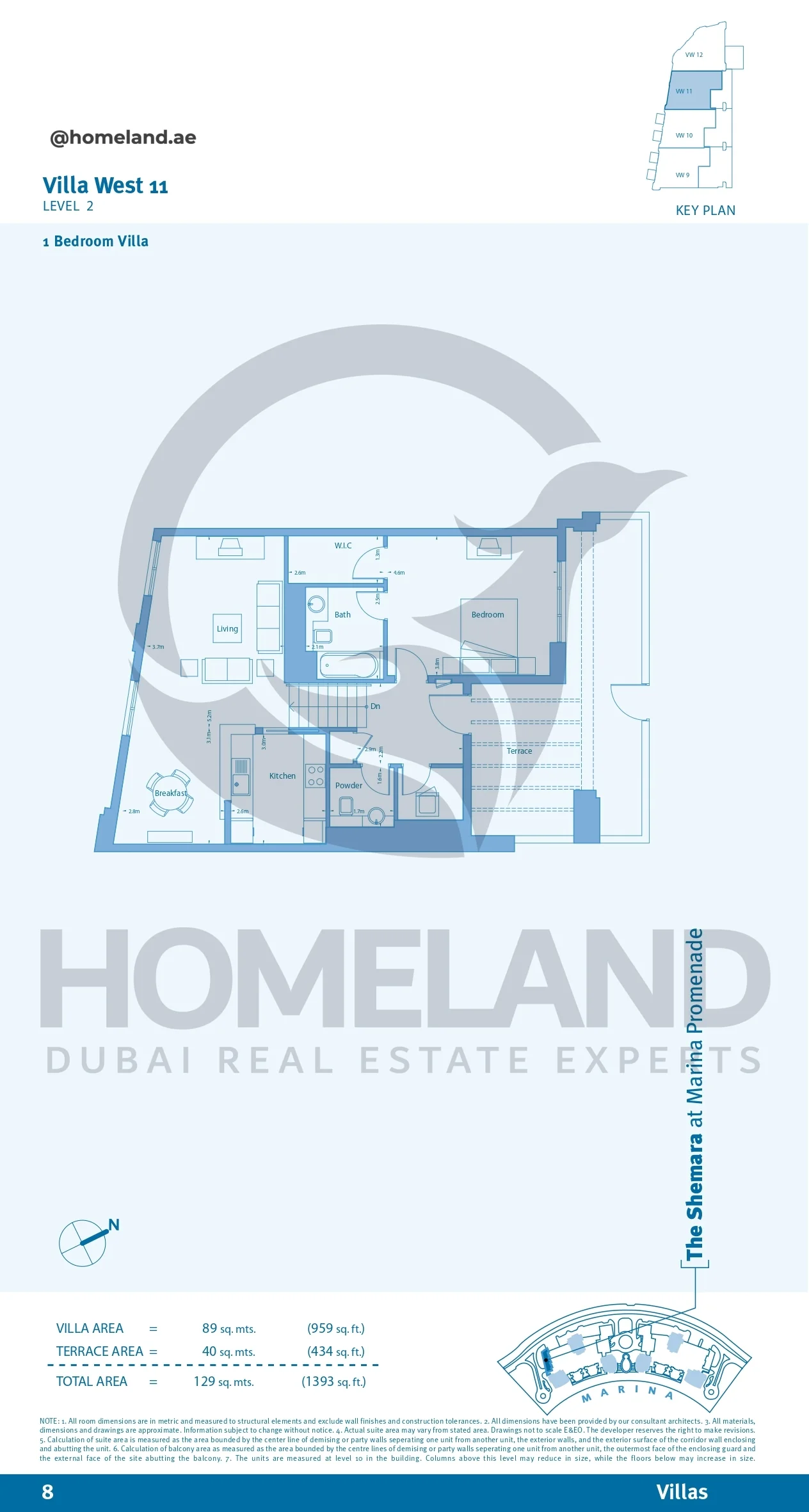 Marina Promenade_The Shemara, Villa West 11, 1BR, Level 2, 1393 SQFT