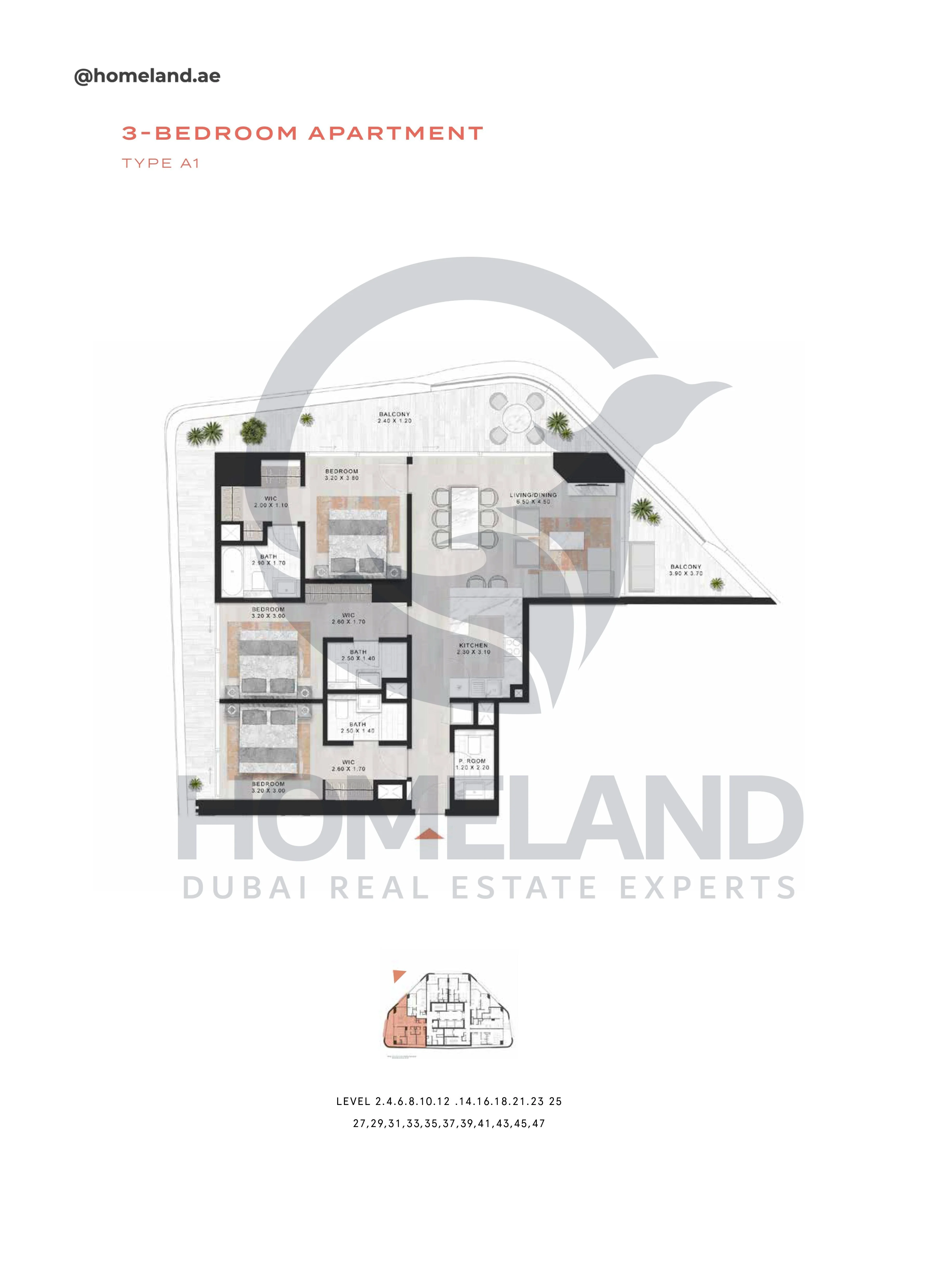 Coral Reef, 3BR, Type A1, Level 2-4-6-8-10-12-14-16-18-21-23-25-27-29-31-33-35-37-39-41-43-45-47