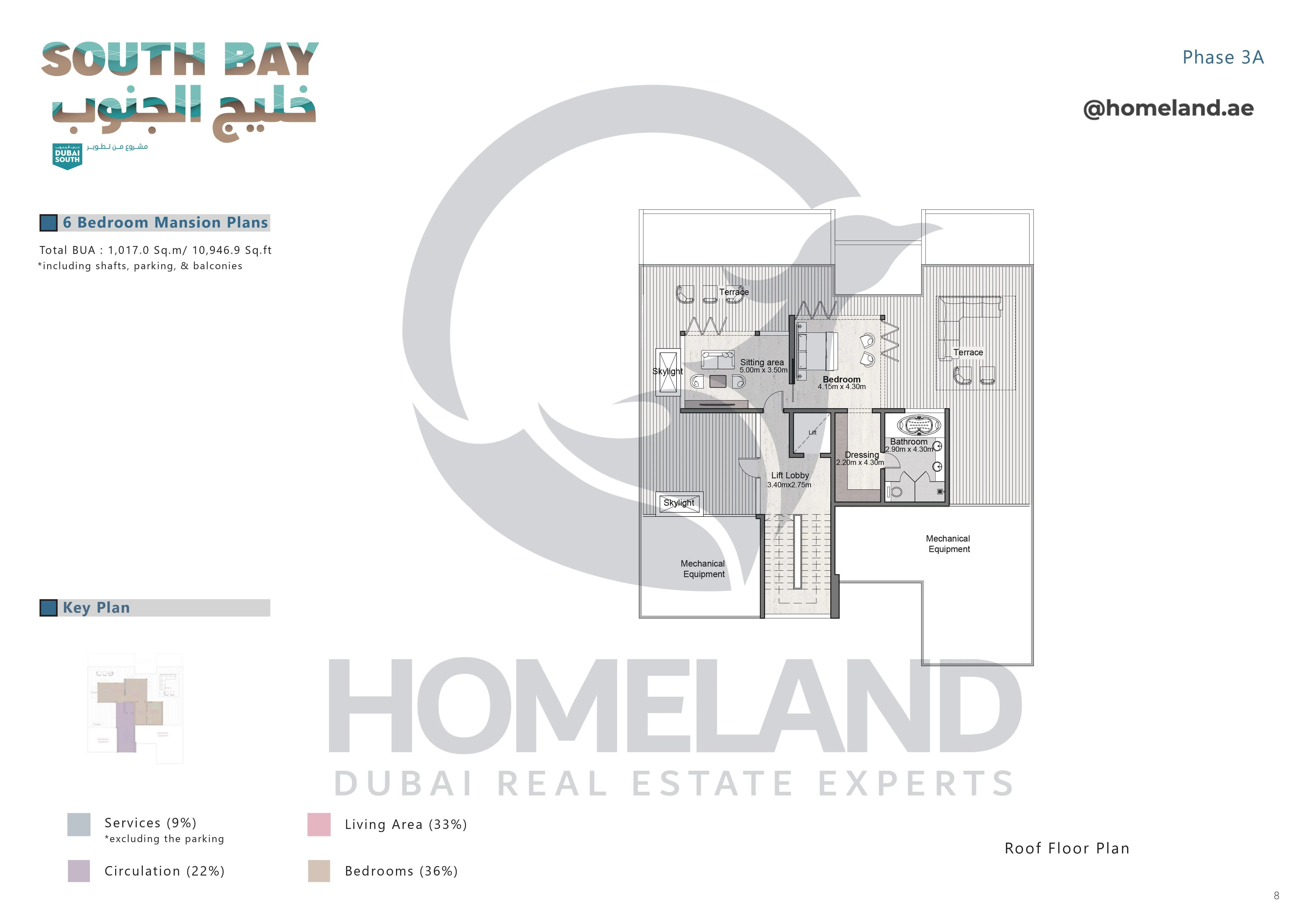 South Bay Phase 3A, Mansion, 6BR, Roof Floor, 10946.9 SQFT