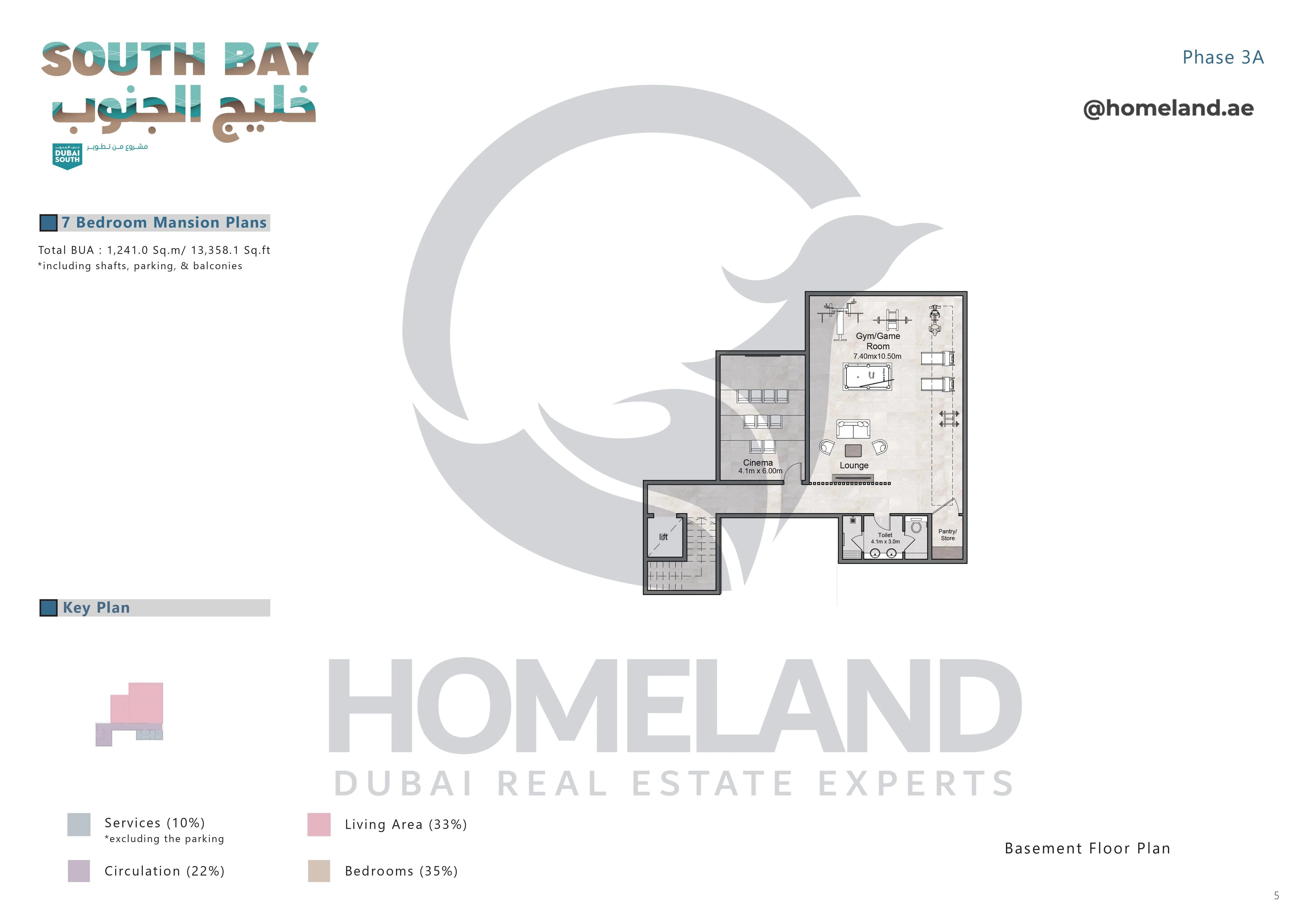 South Bay Phase 3A, Mansion, 7BR, Basement Floor, 13358.1 SQFT