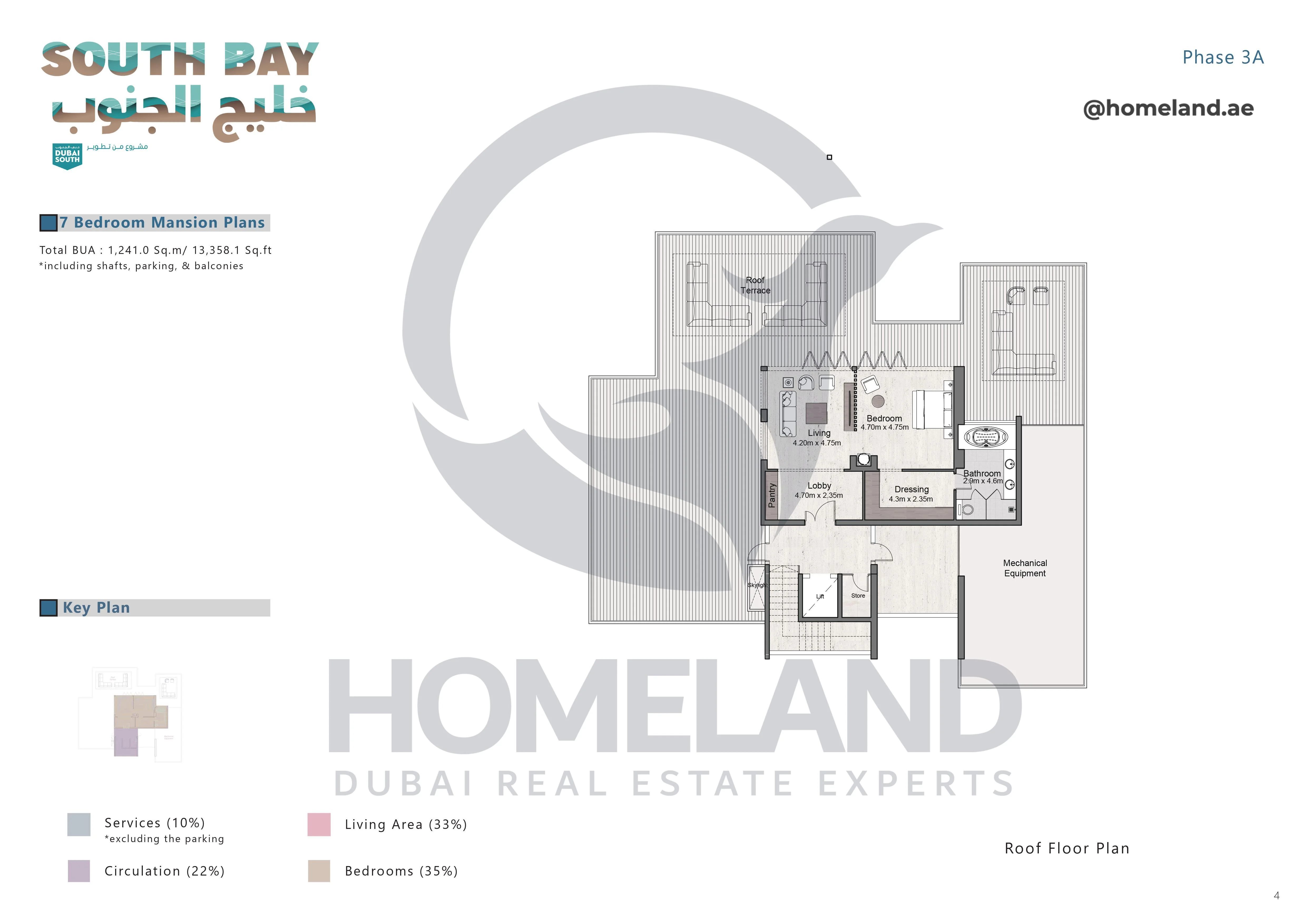 South Bay Phase 3A, Mansion, 7BR, Roof Floor, 13358.1 SQFT