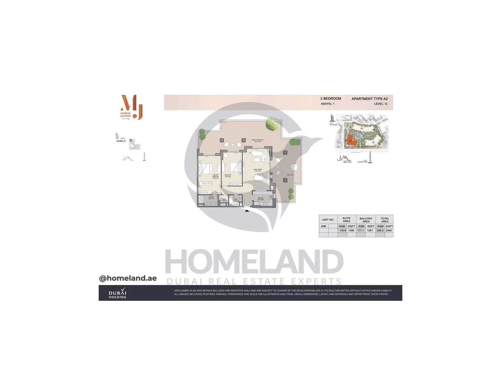 Asayel 1_MJL, 2BR, Type A2, Level G, Unit G08, 2540 SQFT