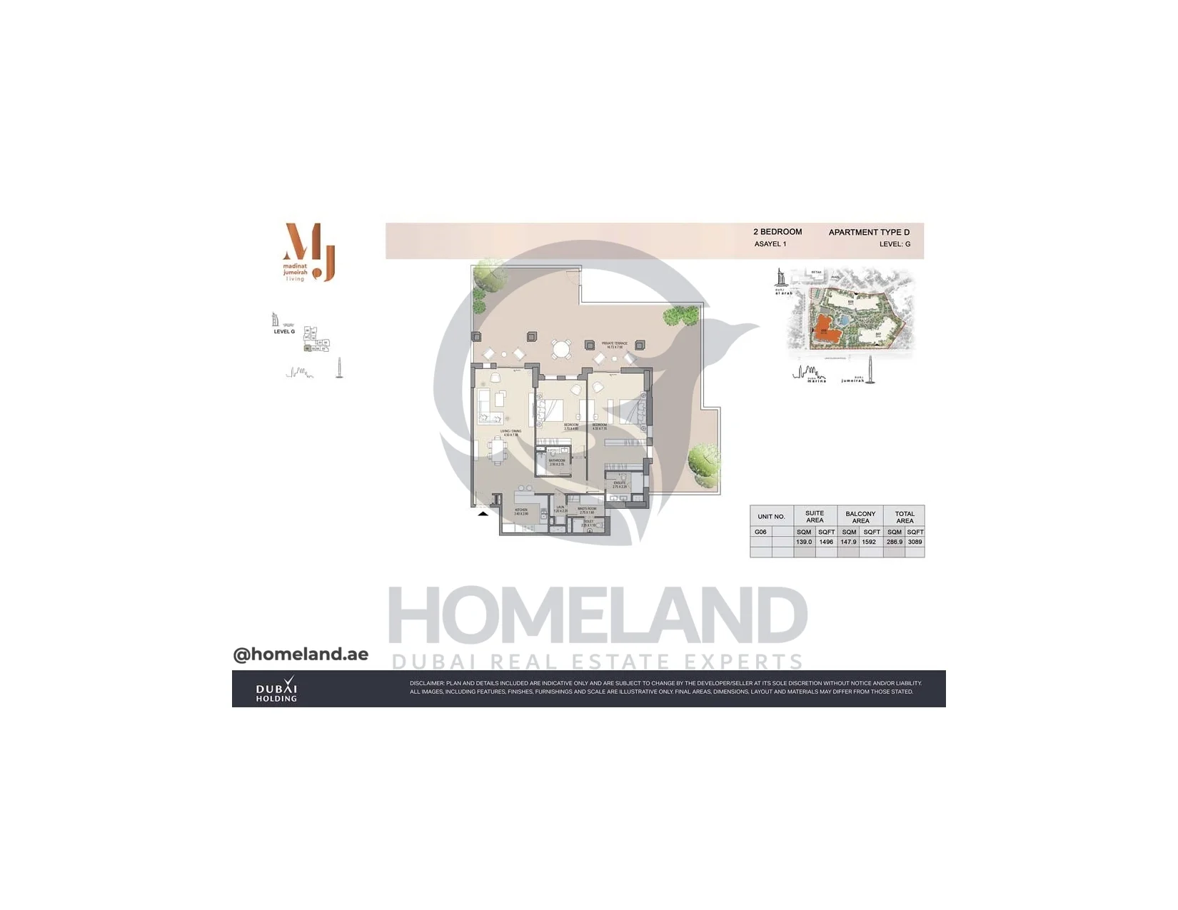 Asayel 1_MJL, 2BR, Type D, Level G, Unit G06, 3089 SQFT