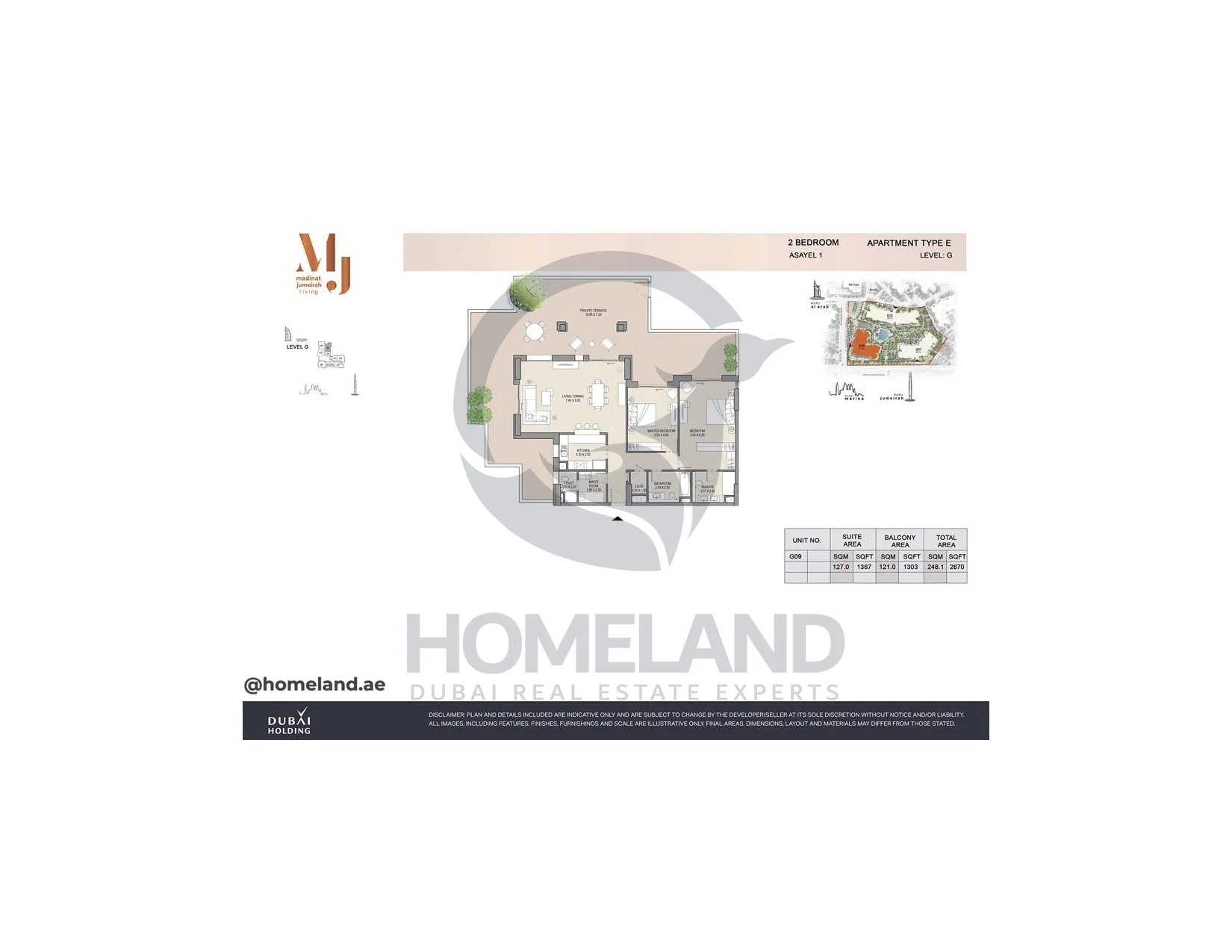 Asayel 1_MJL, 2BR, Type E, Level G, Unit G09, 2670 SQFT