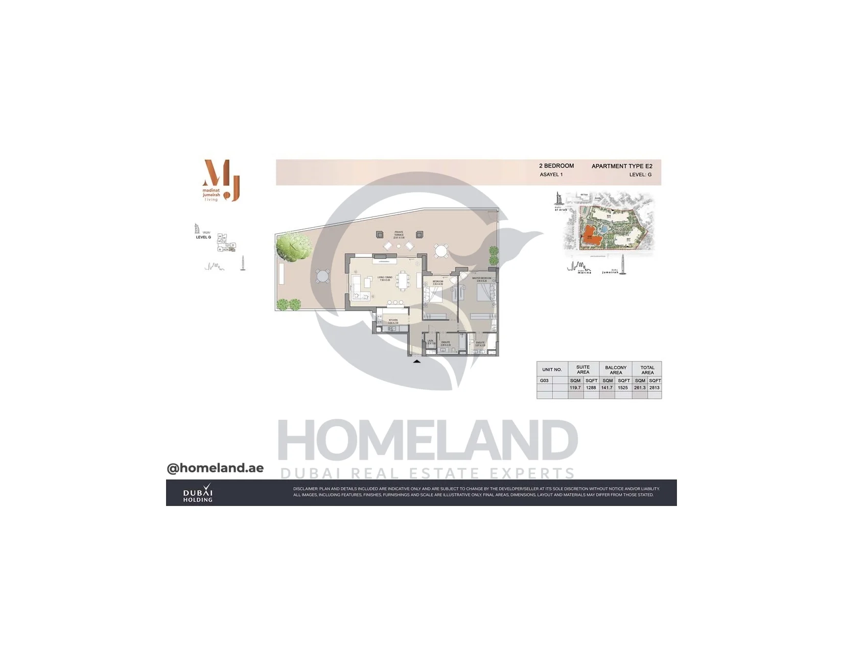 Asayel 1_MJL, 2BR, Type E2, Level G, Unit G03, 2813 SQFT