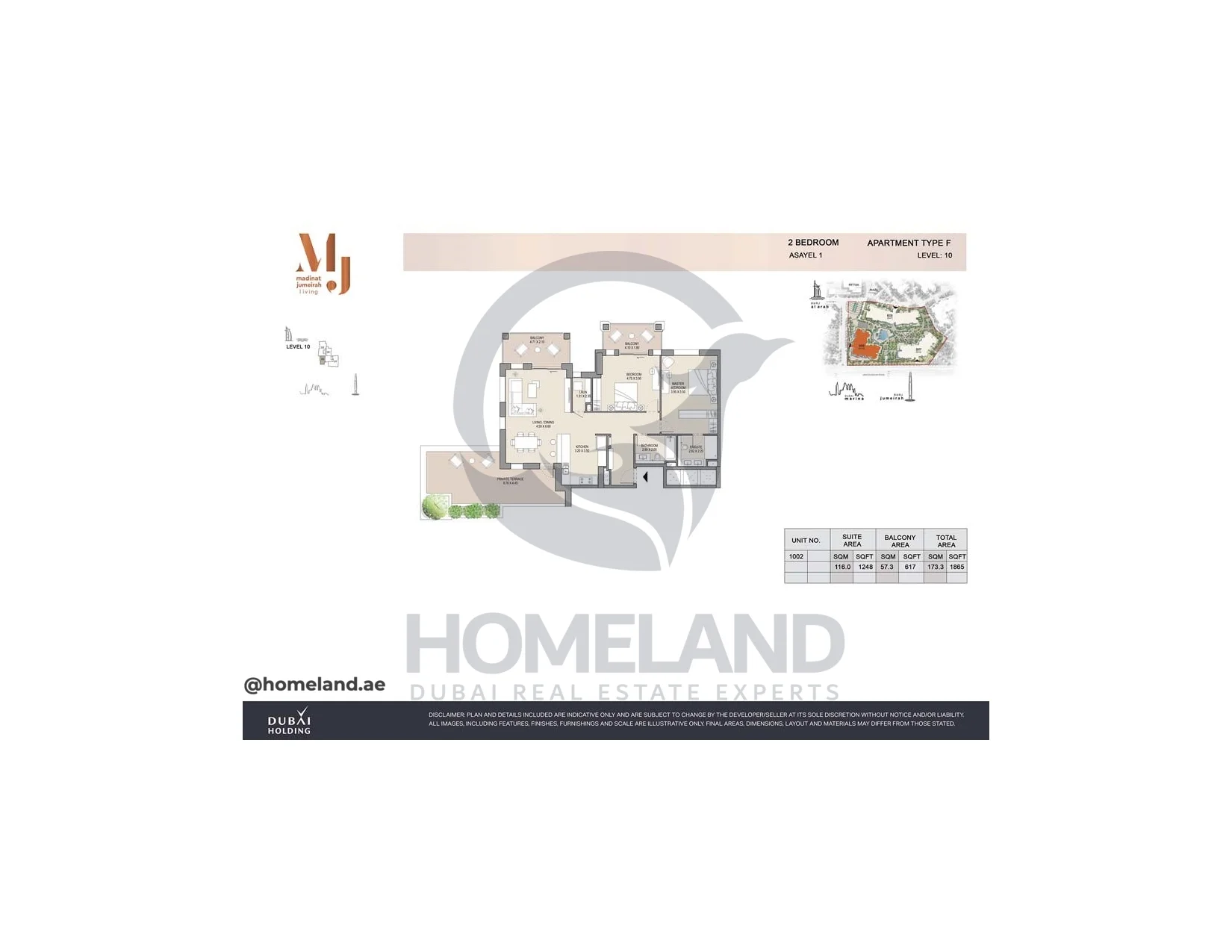 Asayel 1_MJL, 2BR, Type F, Level 10, Unit 1002, 1865 SQFT