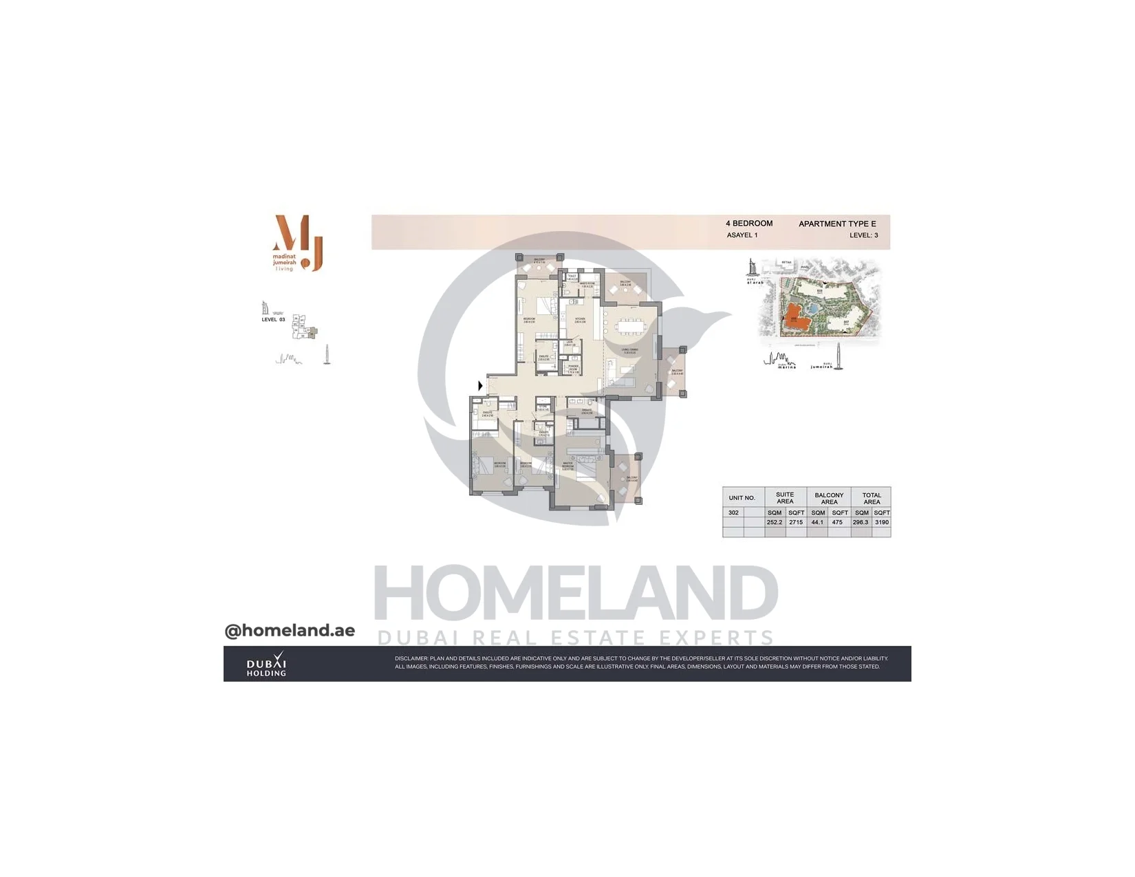 Asayel 1_MJL, 4BR, Type E, Level 3, Unit 302, 3190 SQFT