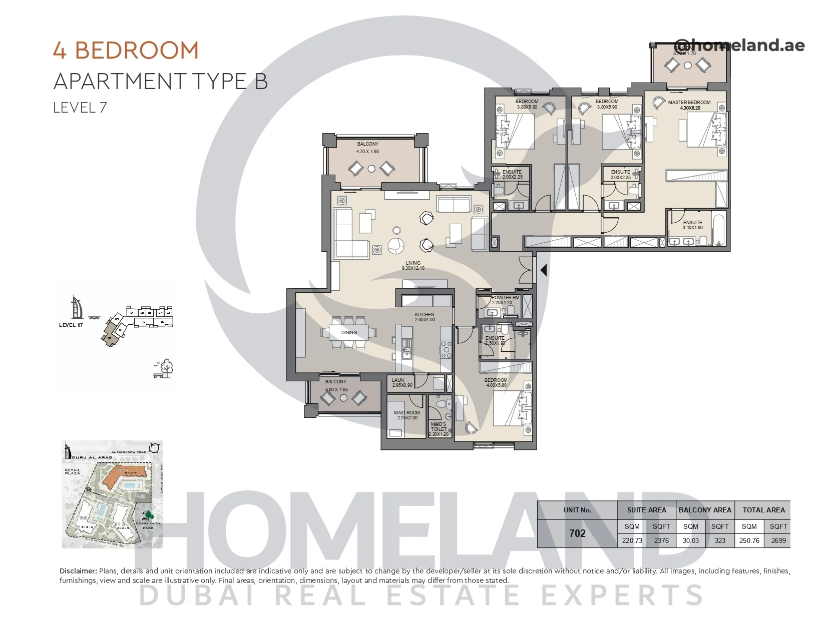 Jabeel, 4BR, Type B, Level 7, Unit 702, 2699 SQFT