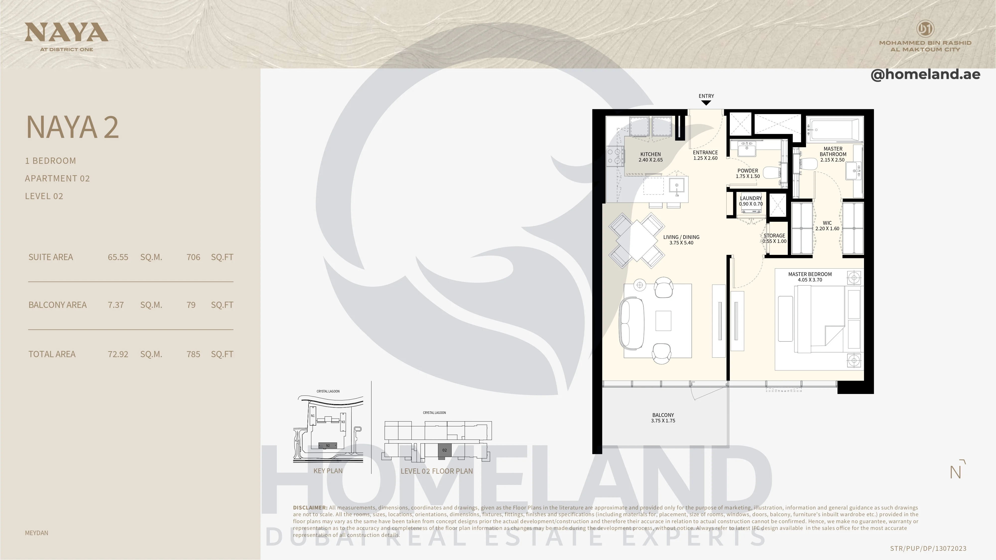 Naya 2, 1BR, Apartment 02, Level 02, 785 SQFT