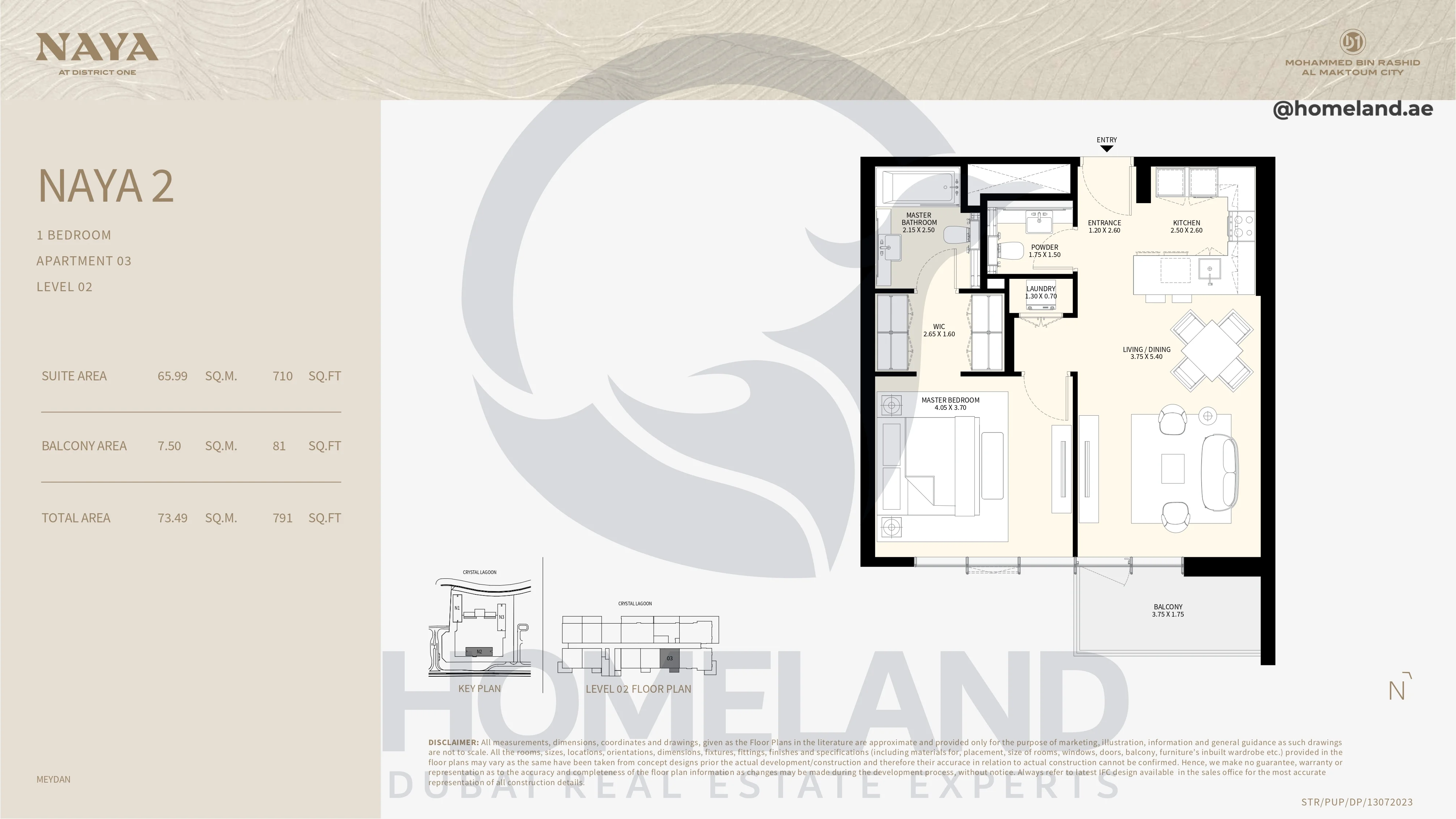 Naya 2, 1BR, Apartment 03, Level 02, 791 SQFT