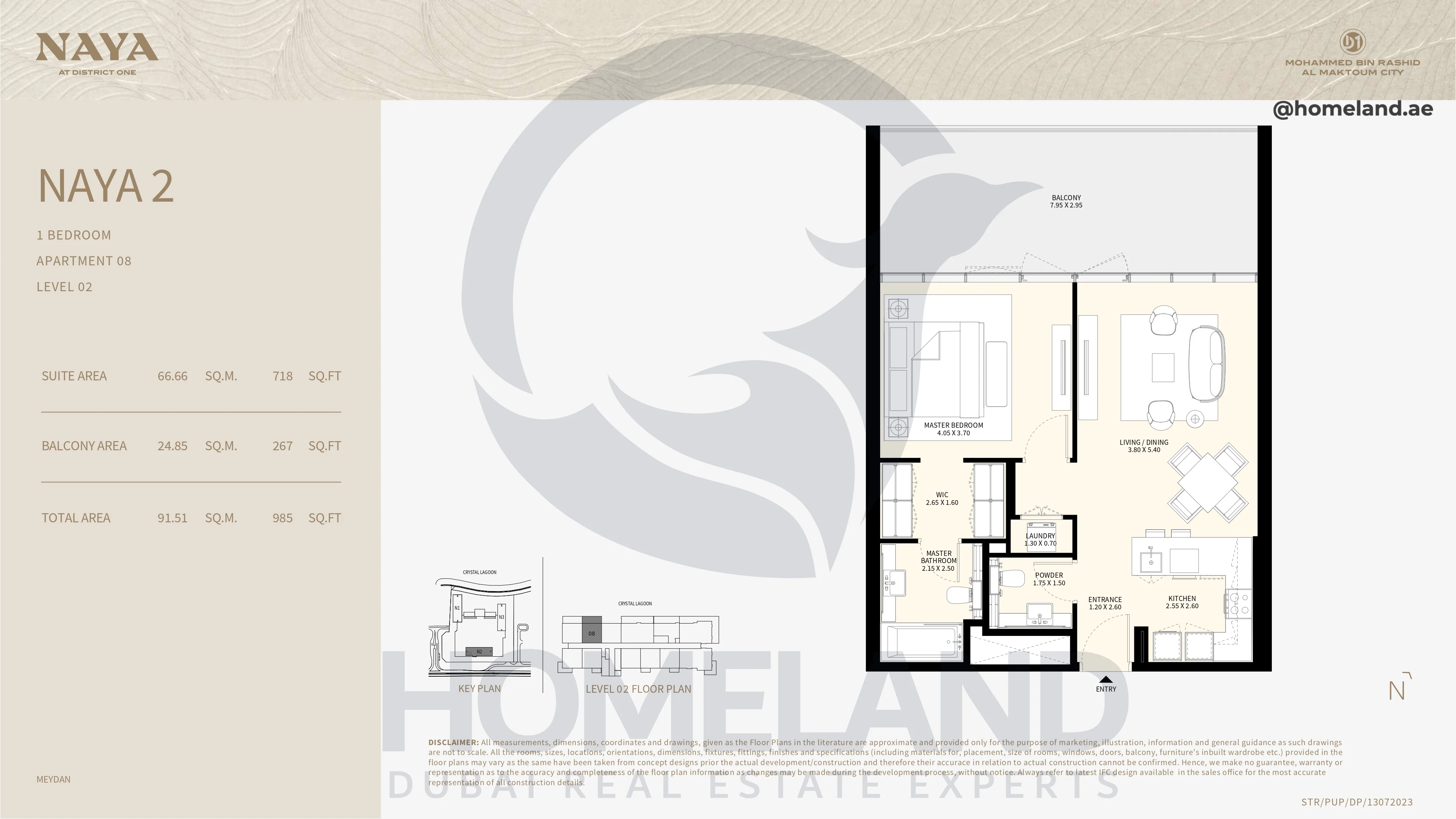 Naya 2, 1BR, Apartment 08, Level 02, 985 SQFT